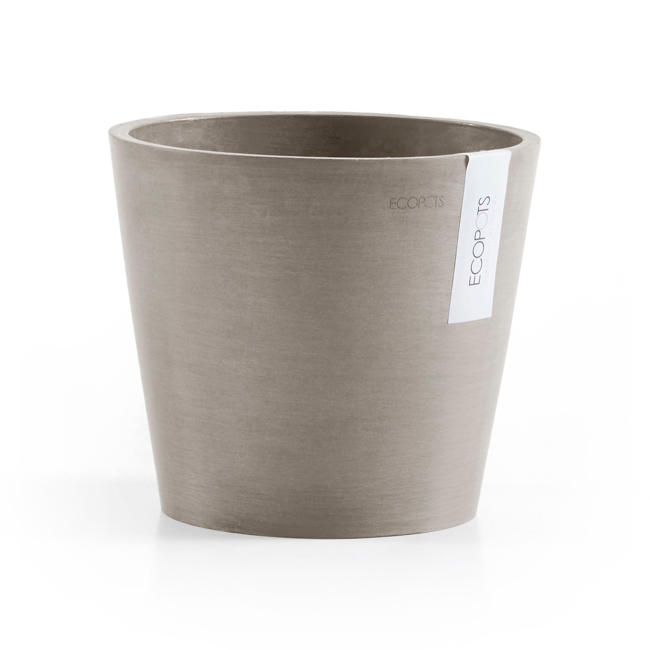 Ecopots Amsterdam Durable Modern Round In/Outdoor Recycled-Based Composite Flower Pot Planter