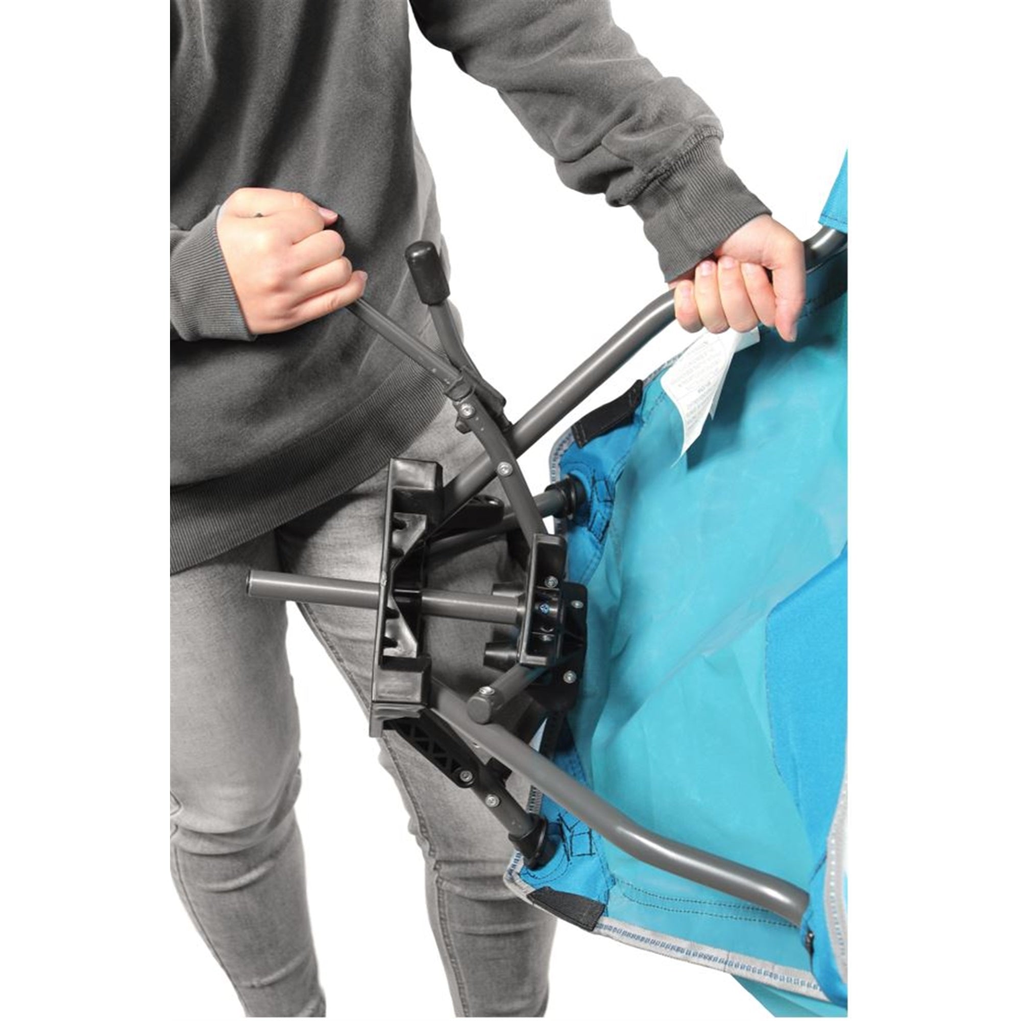Garden Elements Swivel Camping Chair – Portable Outdoor Chair with 360° Swivel, Tall Back, Breathable Mesh, Steel Frame, Foldable with Carrying Case – Teal