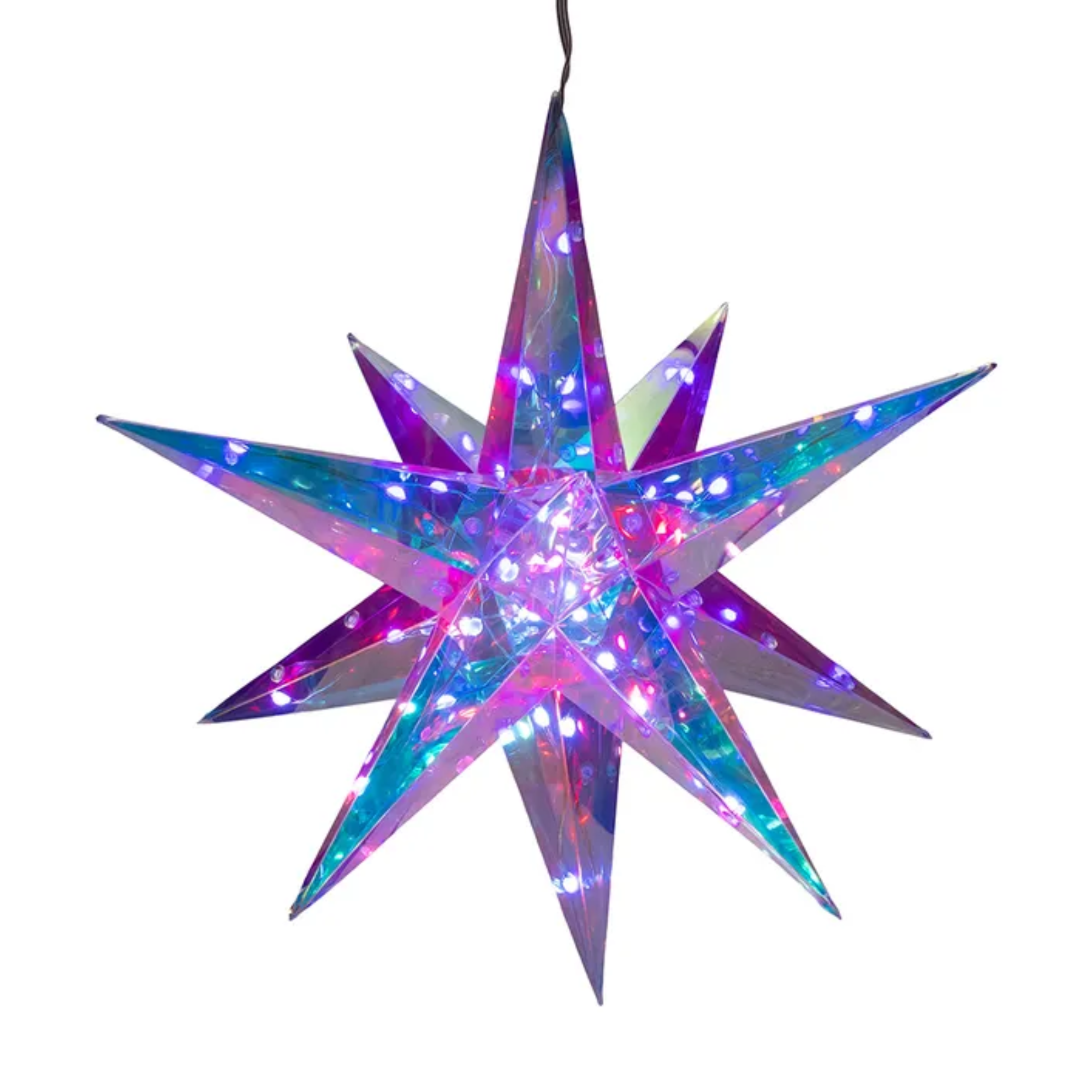 Kurt Adler Pre-Lit Smart Holographic Starburst, 13.25in