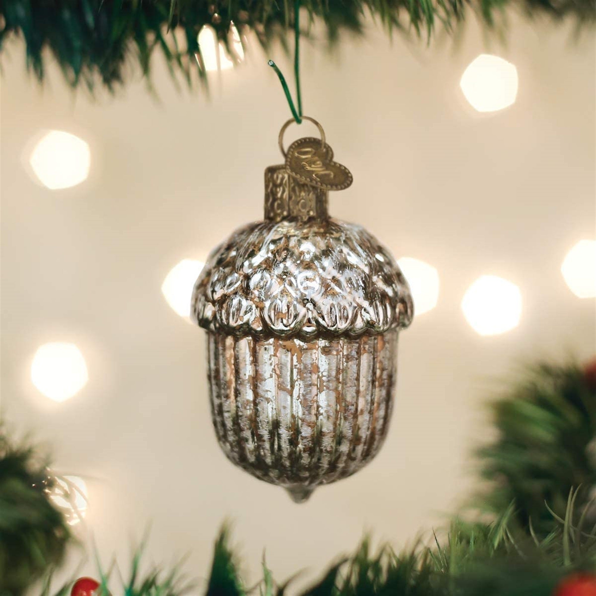 Old World Christmas Blown Glass Ornament for Christmas Tree, Vintage Acorn