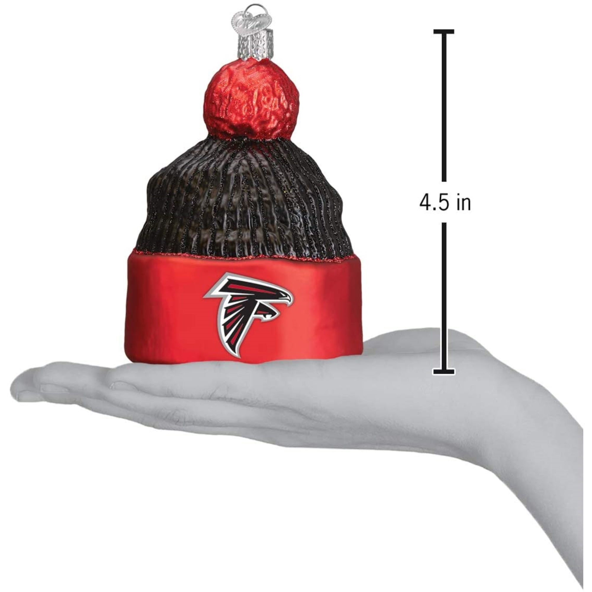 Old World Christmas Blown Glass Ornament for Christmas Tree, Atlanta Falcons Beanie