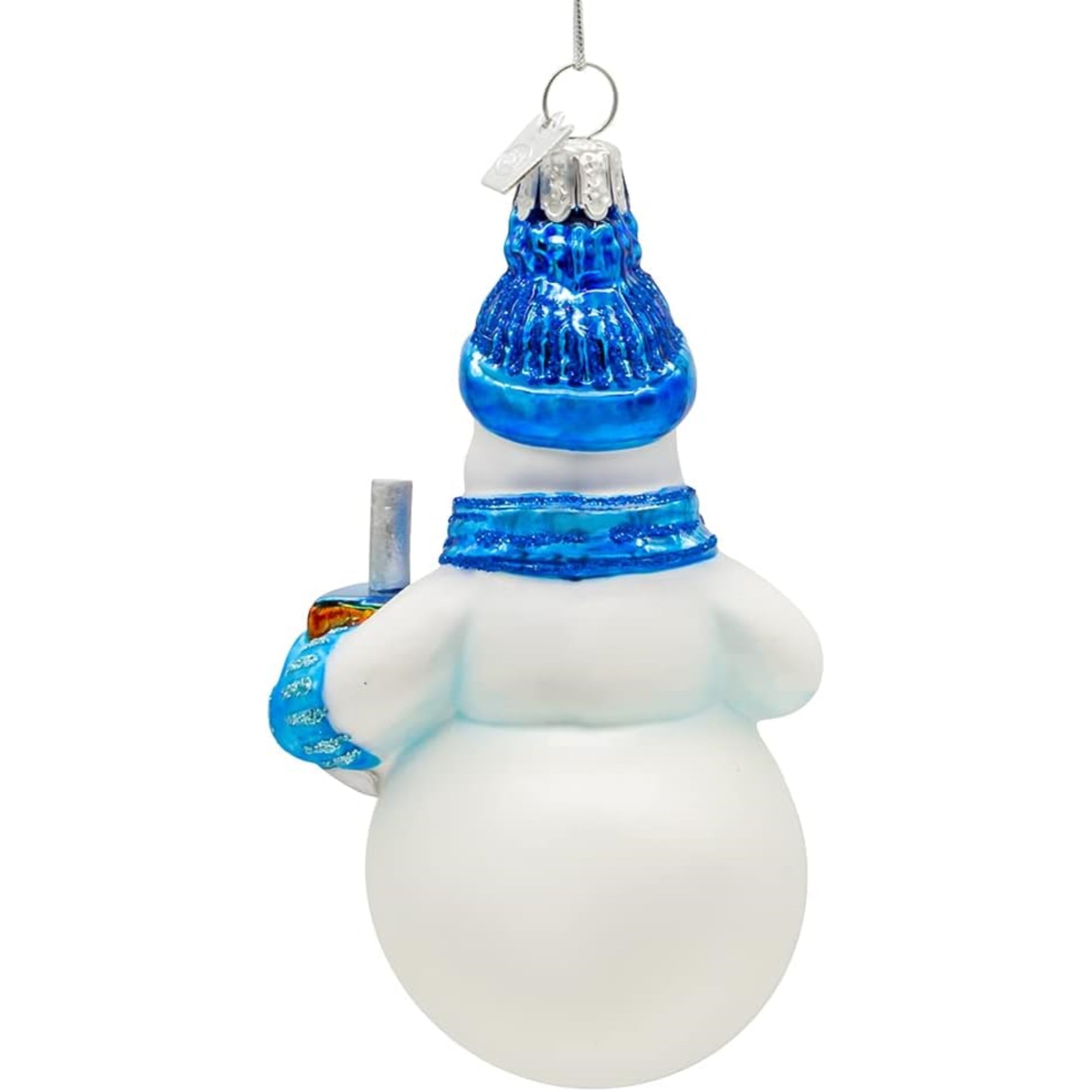 Kurt Adler Noble Gems Glass Christmas Ornament, Hanukkah Snowman