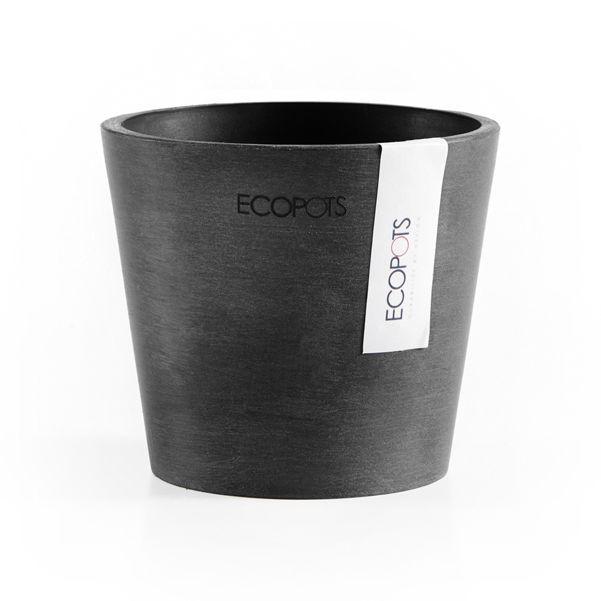 Ecopots Amsterdam Mini Durable Modern Round Recycled-Based Composite Flower Pot Planter