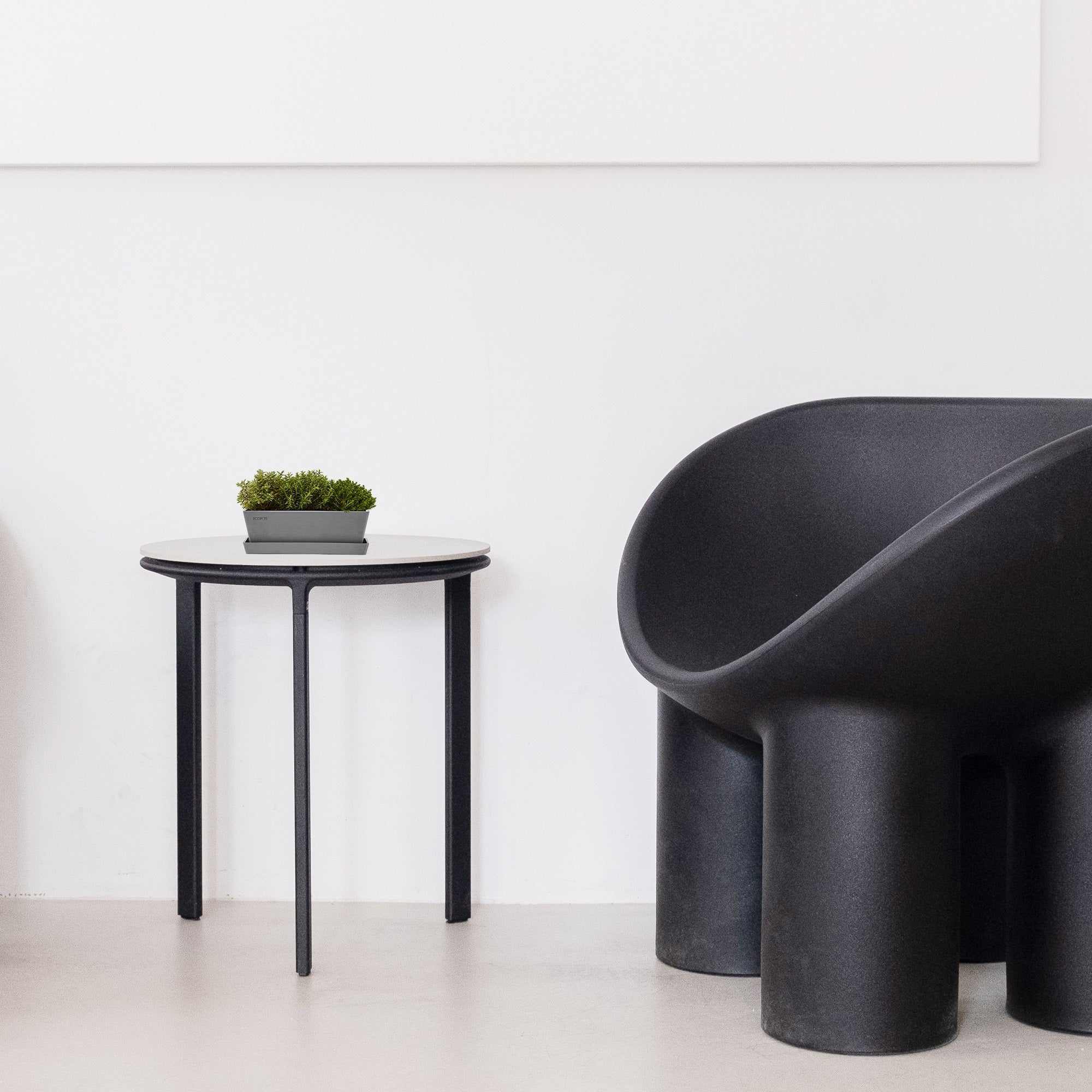 Ecopots Bruges Mini Durable Modern Rectangular Indoor/Outdoor Recycled-Based Composite Flower Pot Planter with Saucer