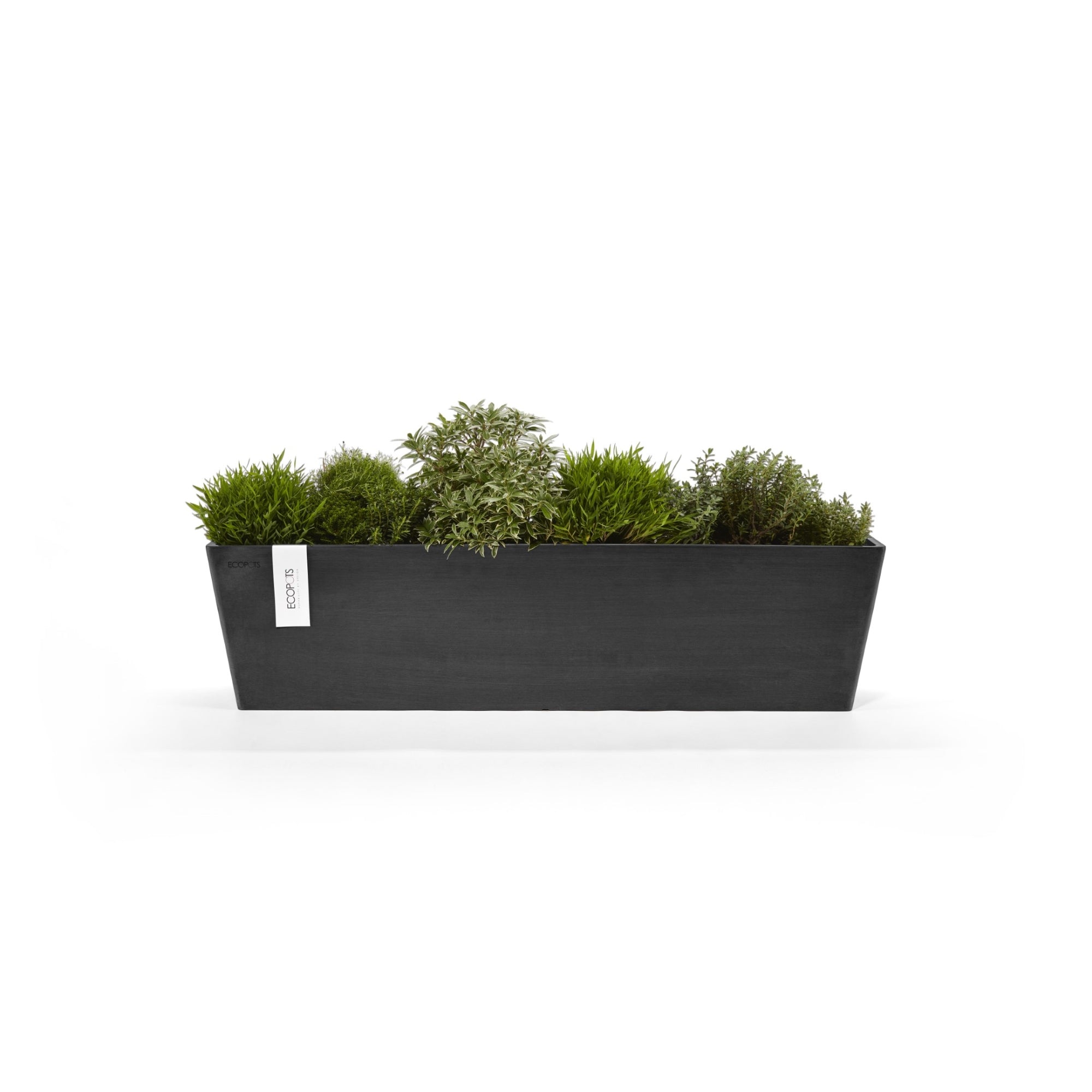 Ecopots Bruges Durable Modern Rectangular Indoor/Outdoor Recycled-Based Composite Flower Pot Planter