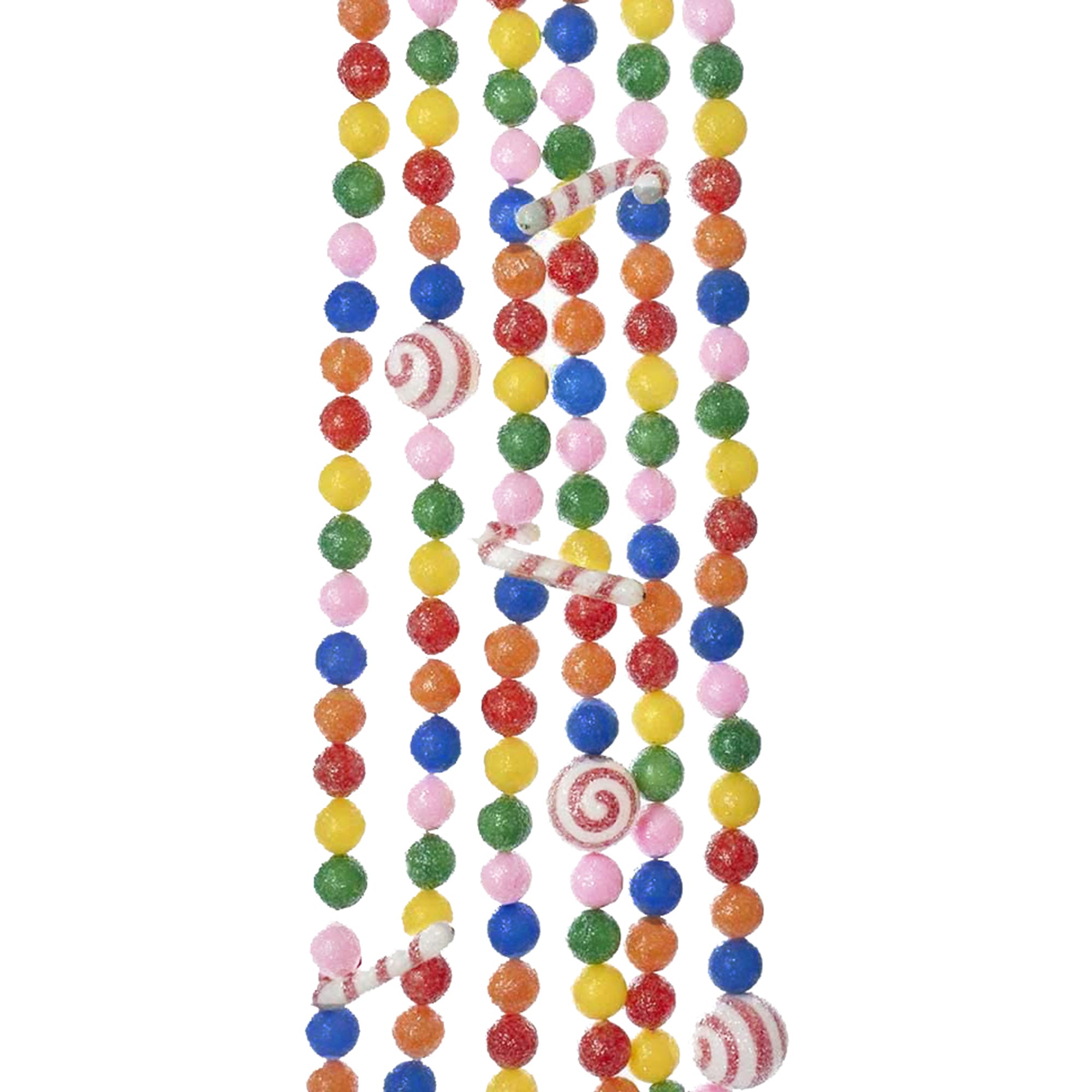 Kurt Adler Plastic Candy Cane and Candy Ball Garland, Multicolored, 6ft
