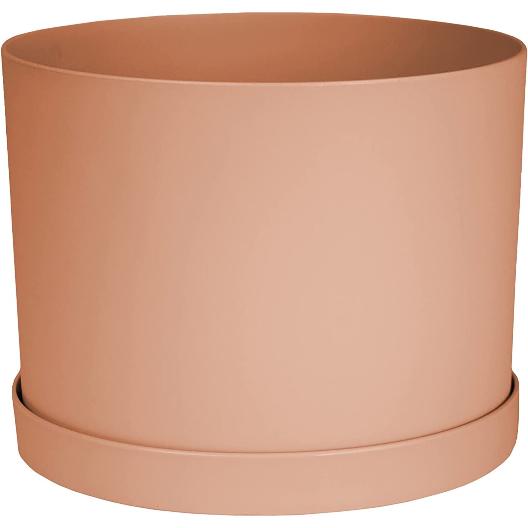 Bloem Mathers Round Plastic Planter with Saucer Tray