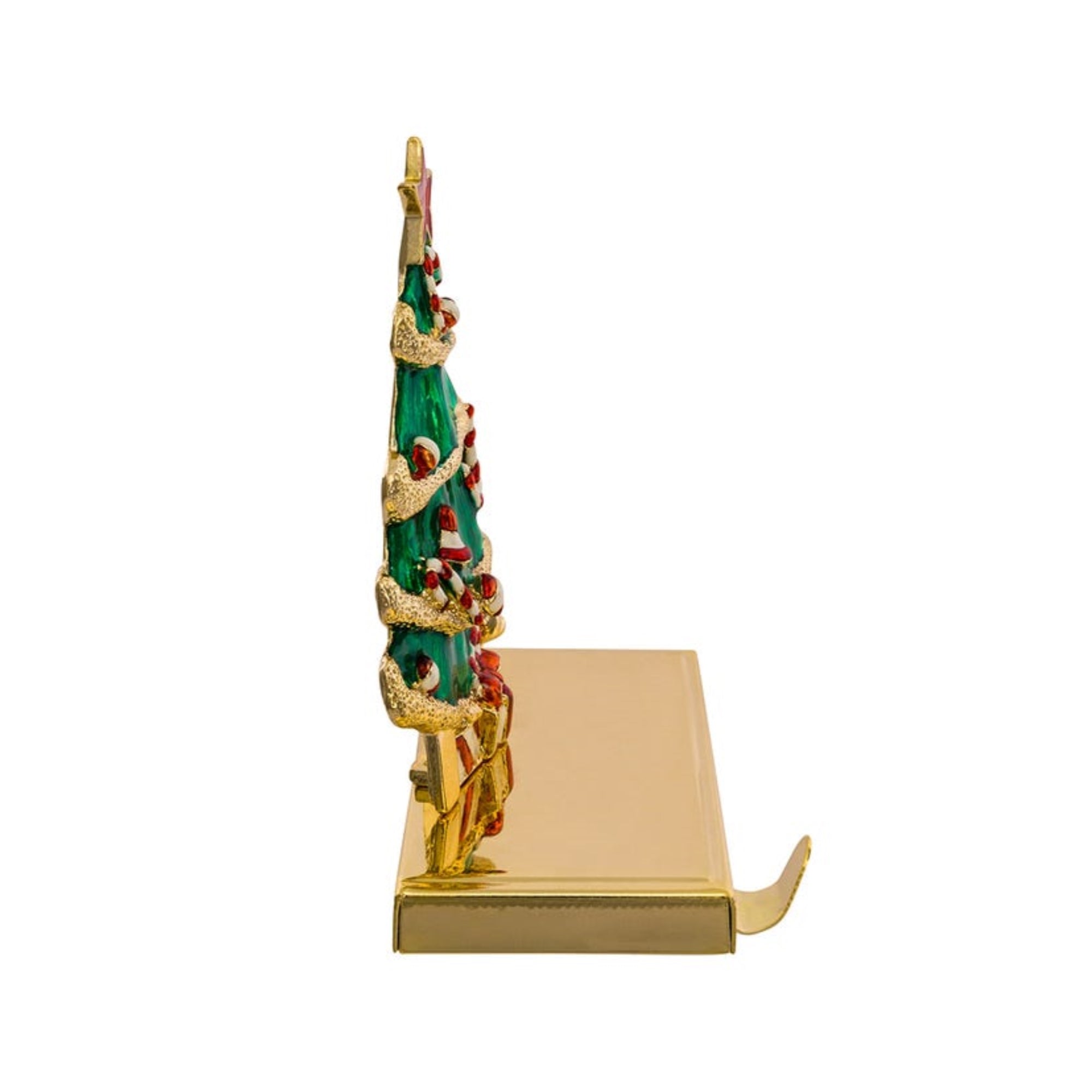 Kurt Adler Christmas Stocking Holder with Retractable Hook, Zinc Christmas Tree