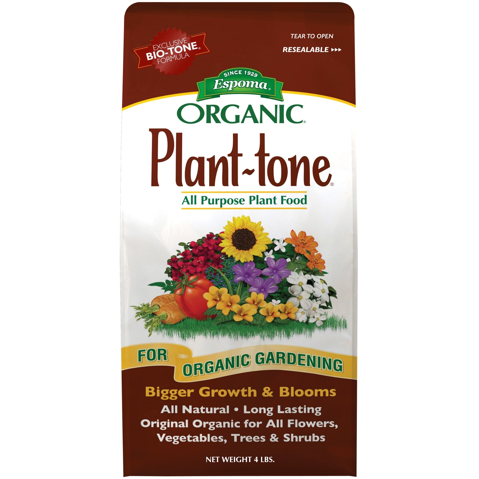 Espoma Organic Plant-tone 5-3-3 All Purpose Plant Food for Organic Gardening, Bigger Growth & Blooms for Flowers, Vegetables, Trees, and Shrubs