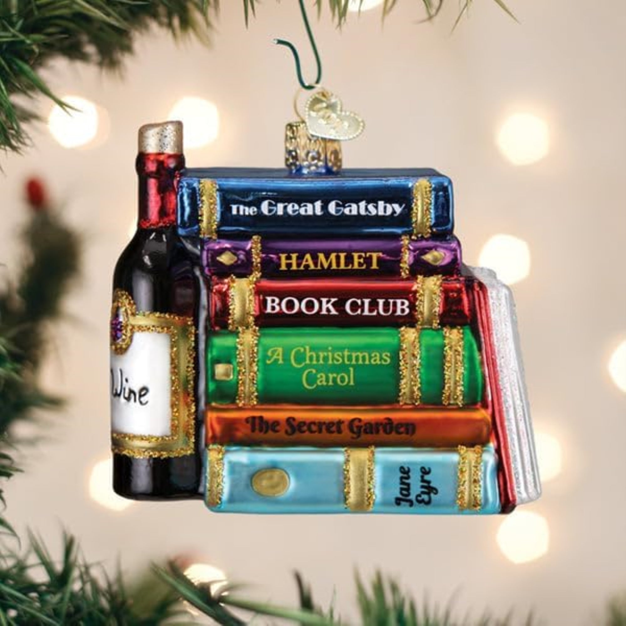 Old World Christmas Blown Glass Ornament for Christmas Tree, Book Club (with OWC Gift Box)