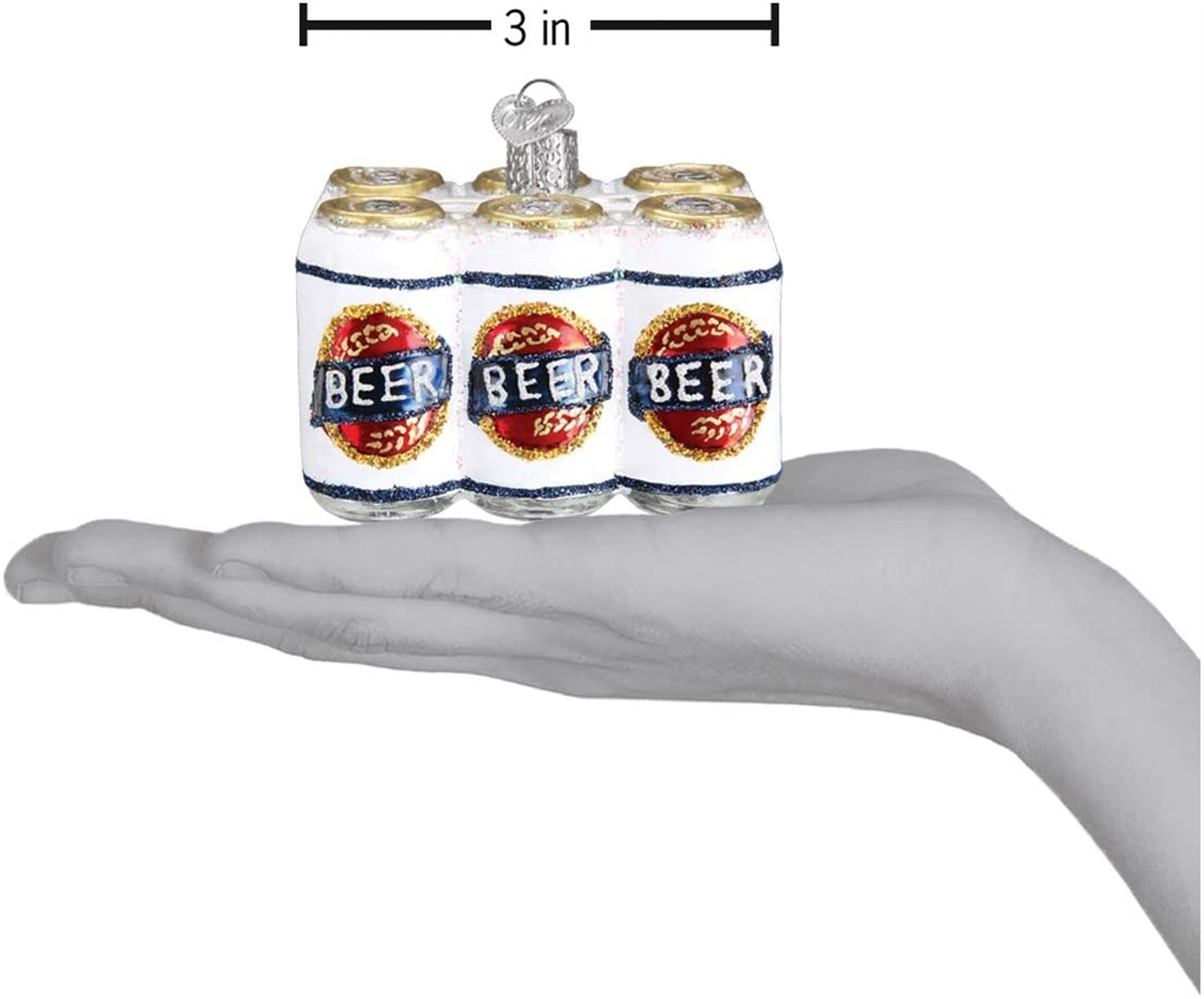 Old World Christmas Blown Glass Ornament for Christmas Tree, Six Pack of Beer