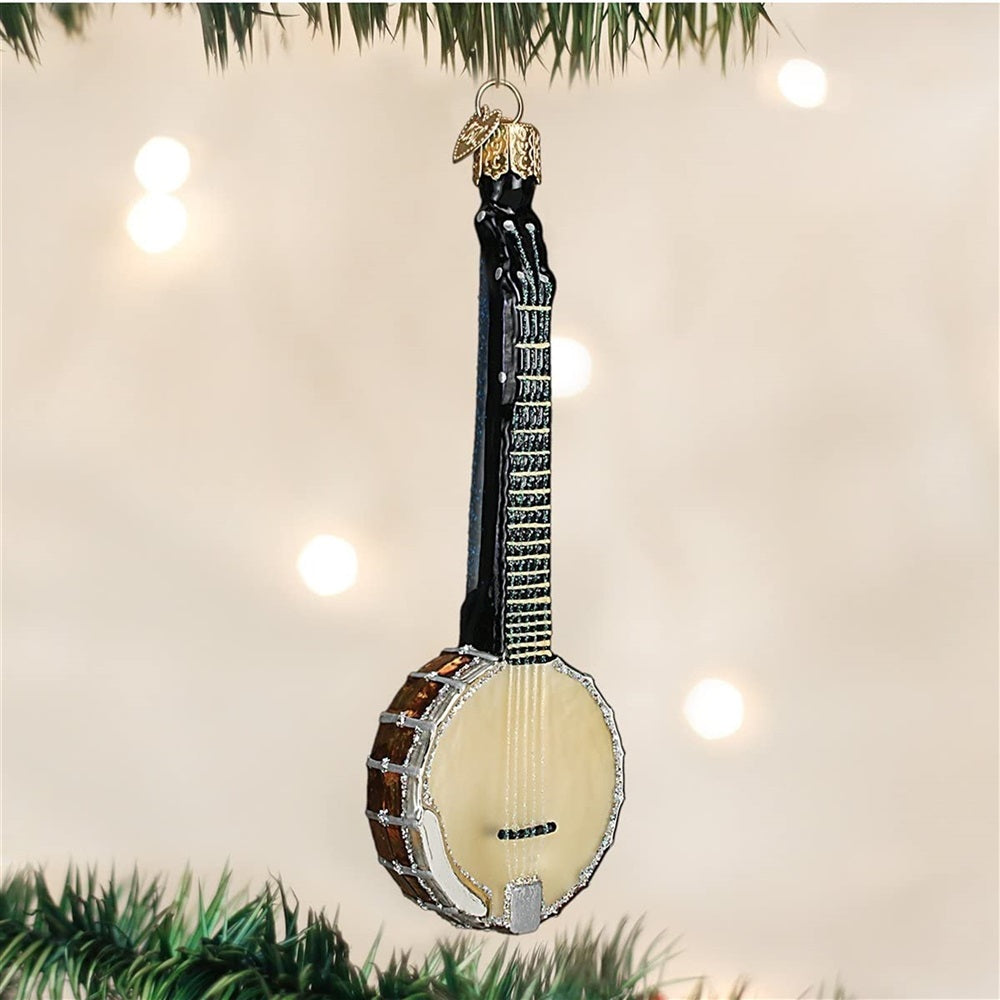 Old World Christmas Blown Glass Ornament for Christmas Tree, Banjo