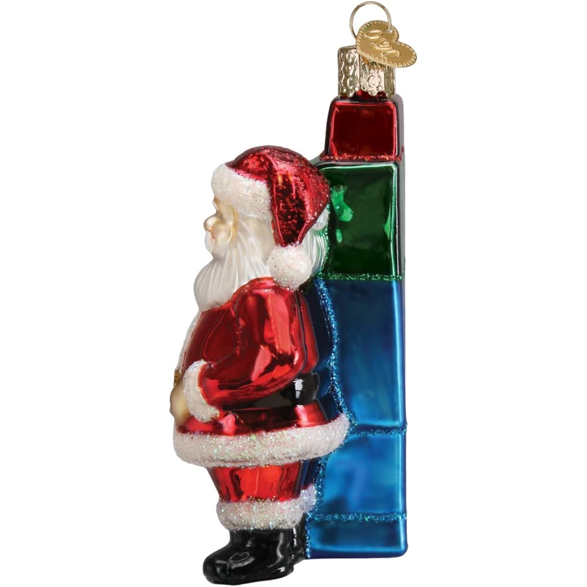 Old World Christmas Blown Glass Ornament for Christmas Tree, Santa's AI List Bot