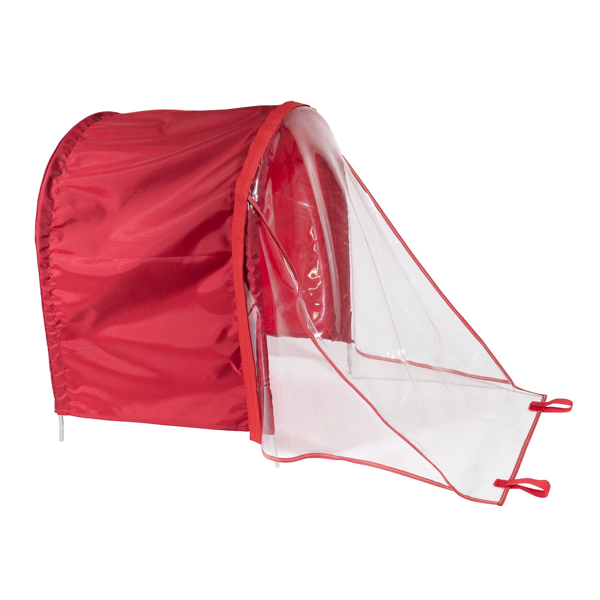 Millside Industries Half Canopy with Removable Clear Weather Shield for 16" x 34" Wagons, Red