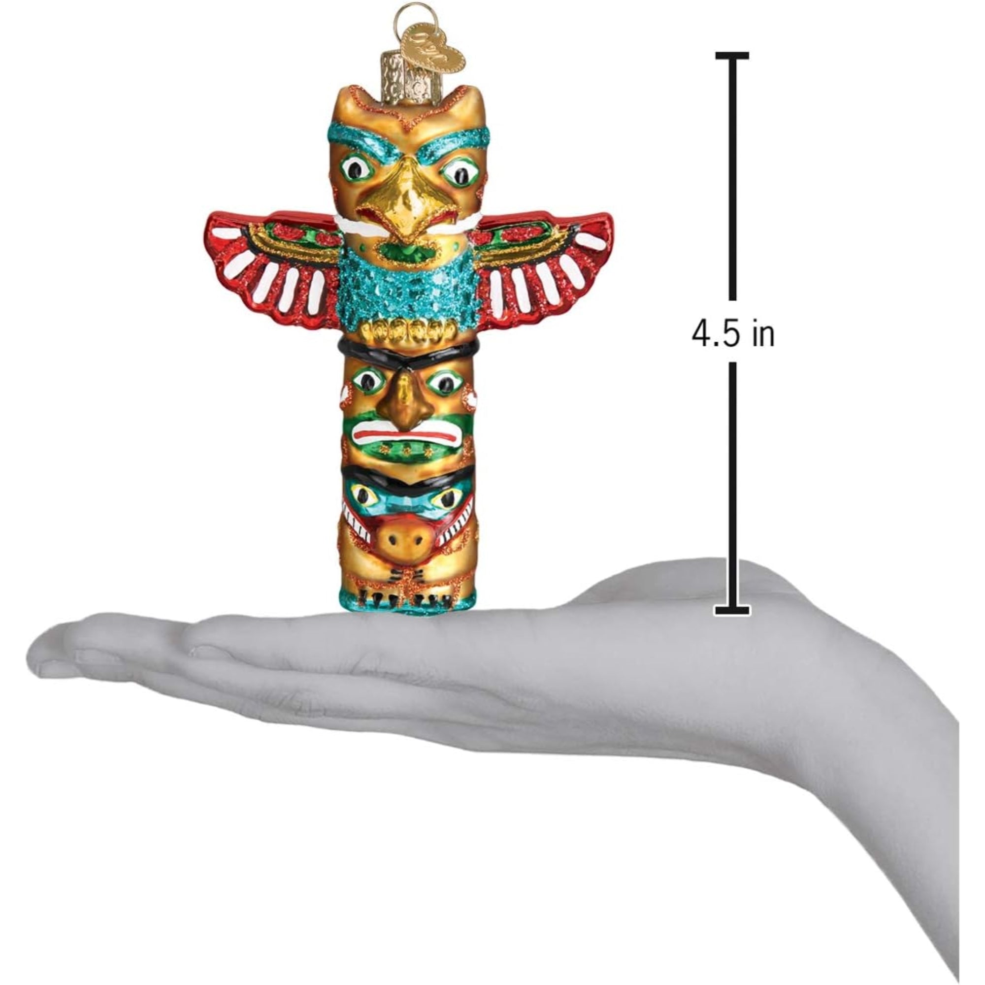 Old World Christmas Blown Glass Ornament for Christmas Tree, Totem Pole (with OWC Gift Box)