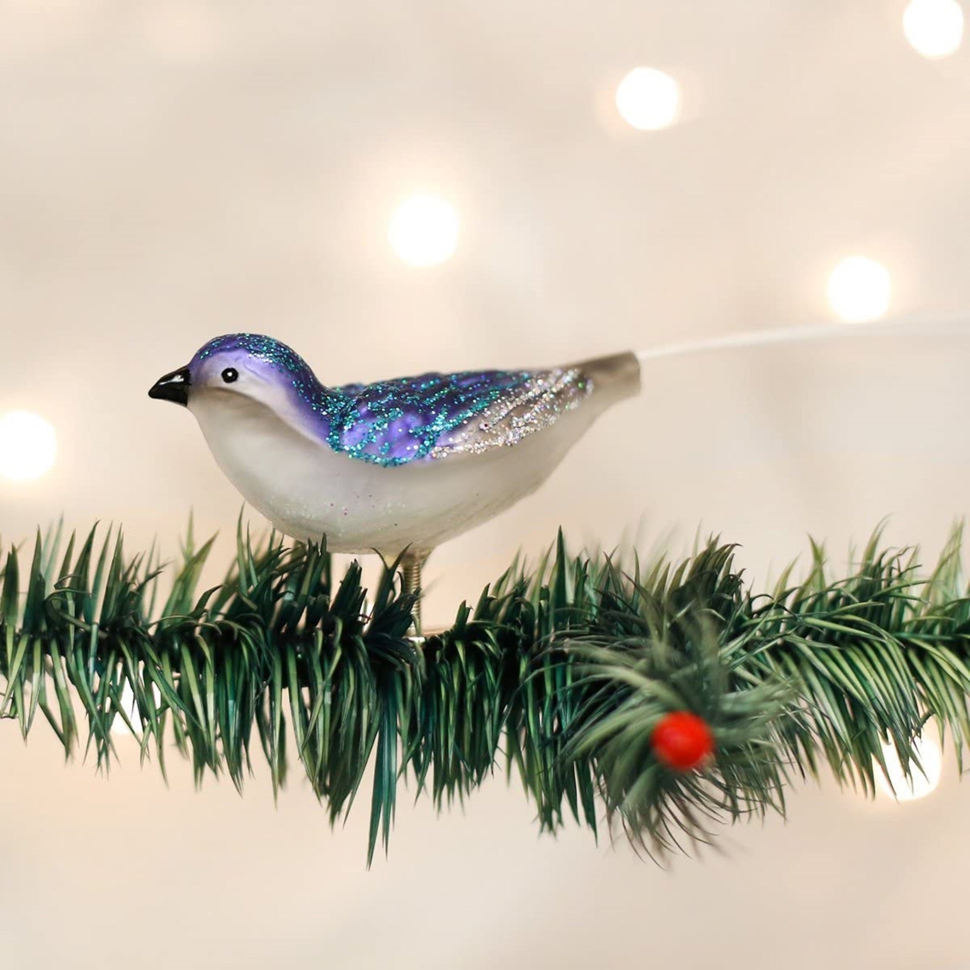 Old World Christmas Blown Glass Clip-On Ornament for Christmas Tree, Swallow