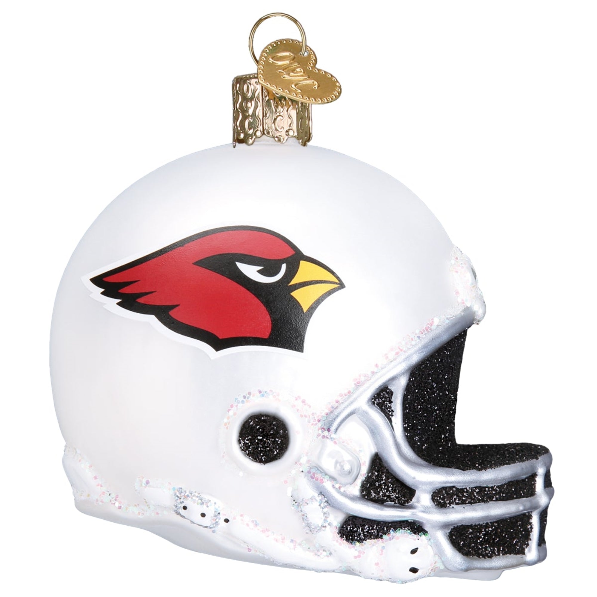 Old World Christmas Blown Glass Ornament for Christmas Tree, Arizona Cardinals Helmet
