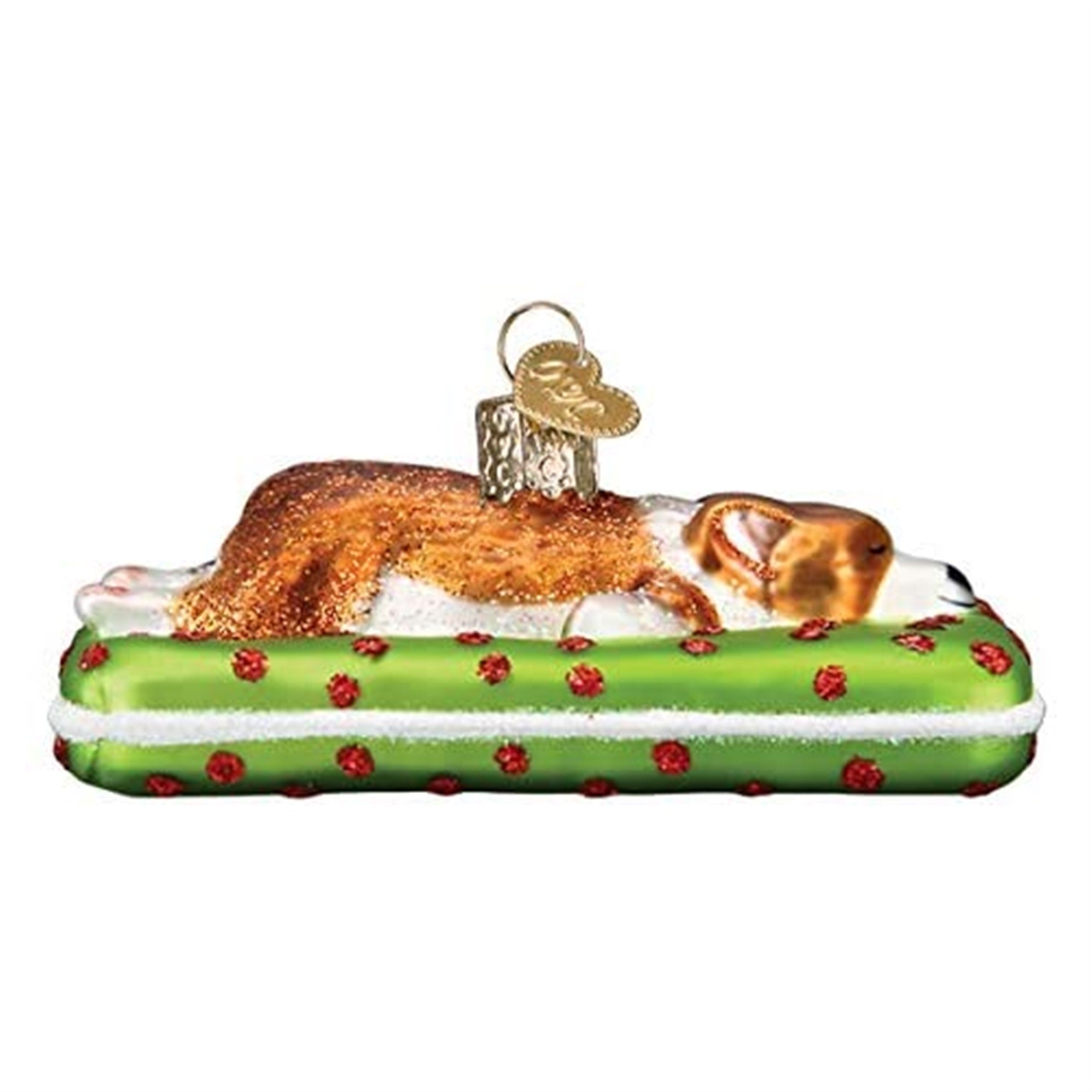 Old World Christmas Blown Glass Ornament for Christmas Tree, Sleepy Corgi