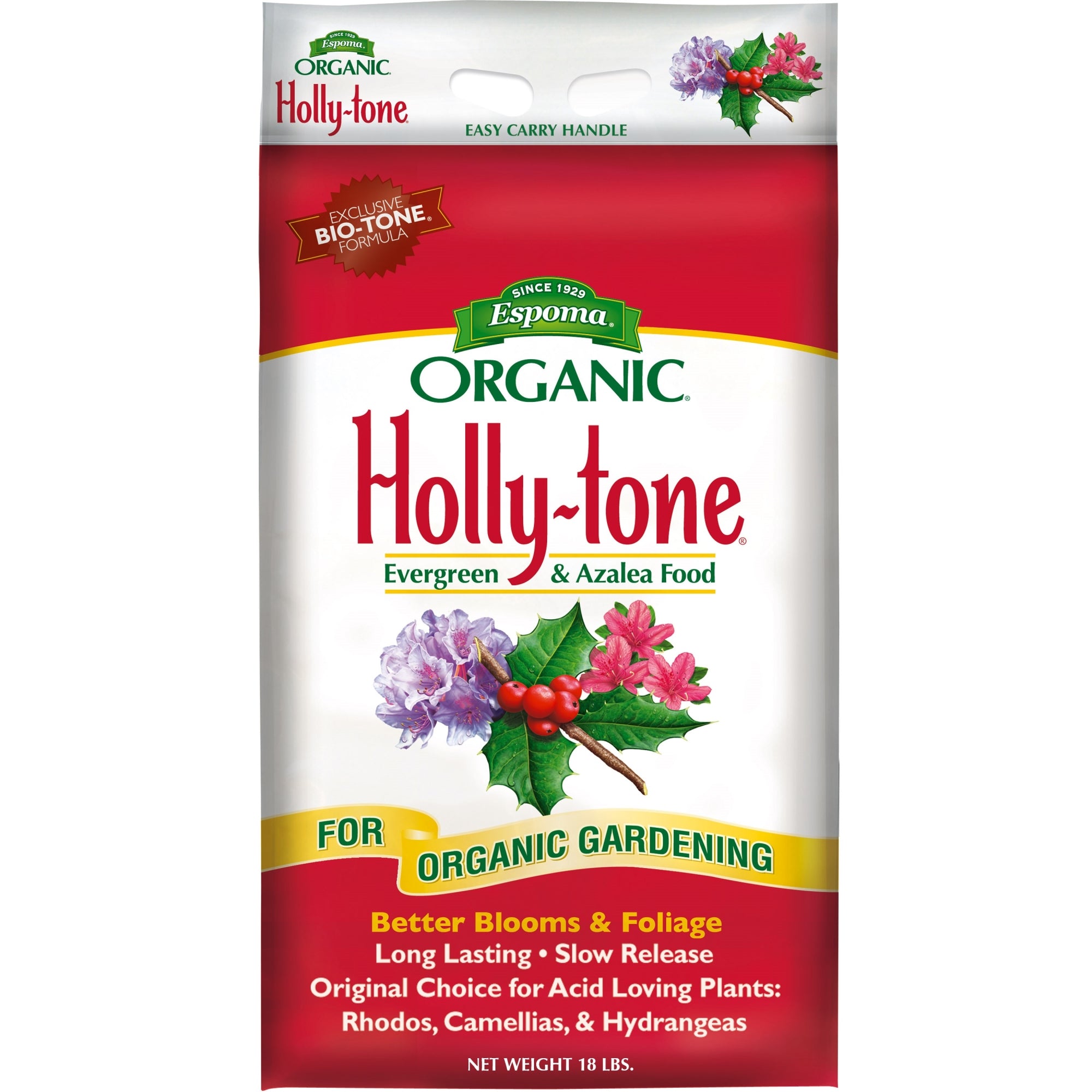 Espoma Organic Holly-tone 4-3-4 Evergreen & Azalea Plant Food for Acid Loving Plants, Better Blooms & Foliage