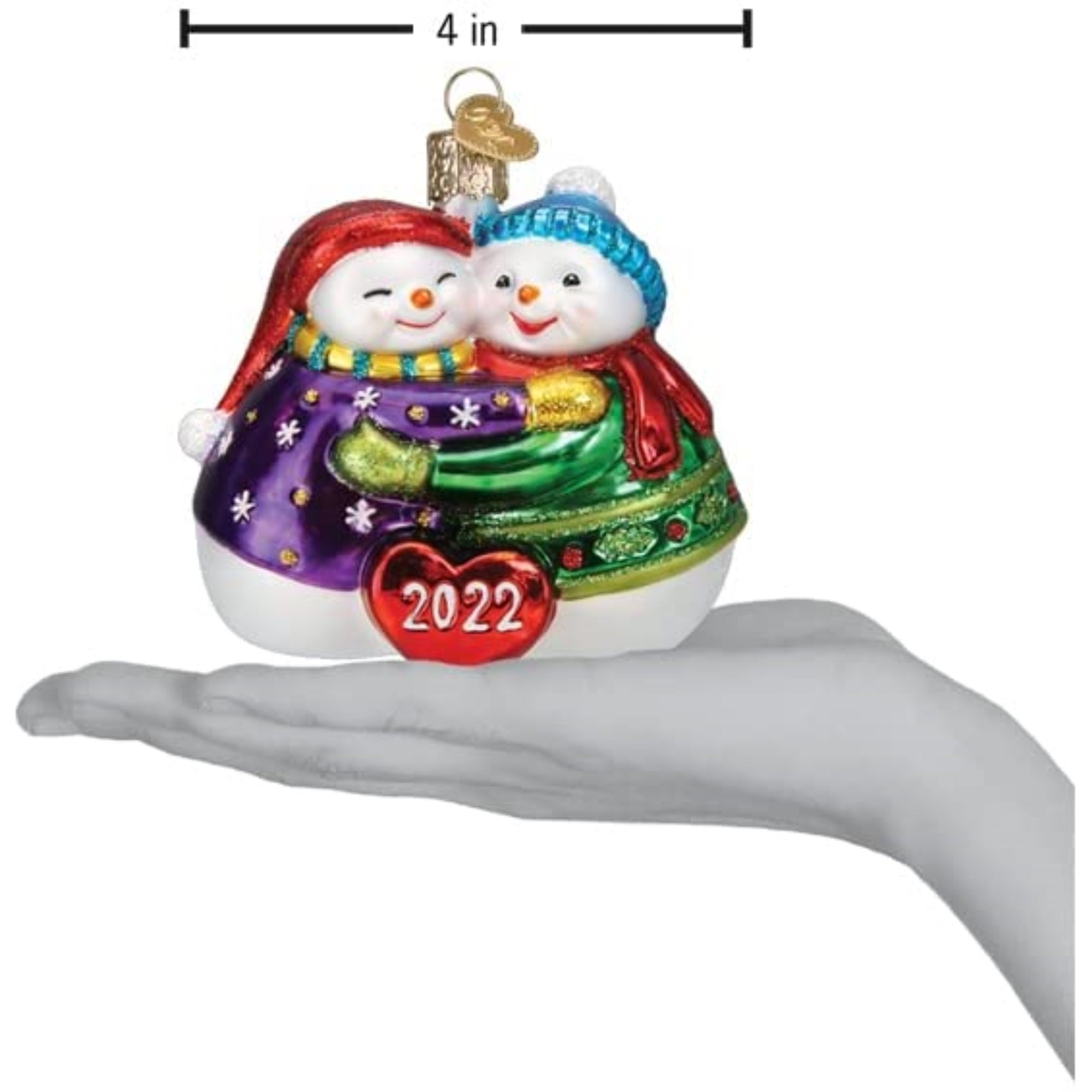 Old World Christmas Blown Glass Ornament for Christmas Tree, 2022 Together Again