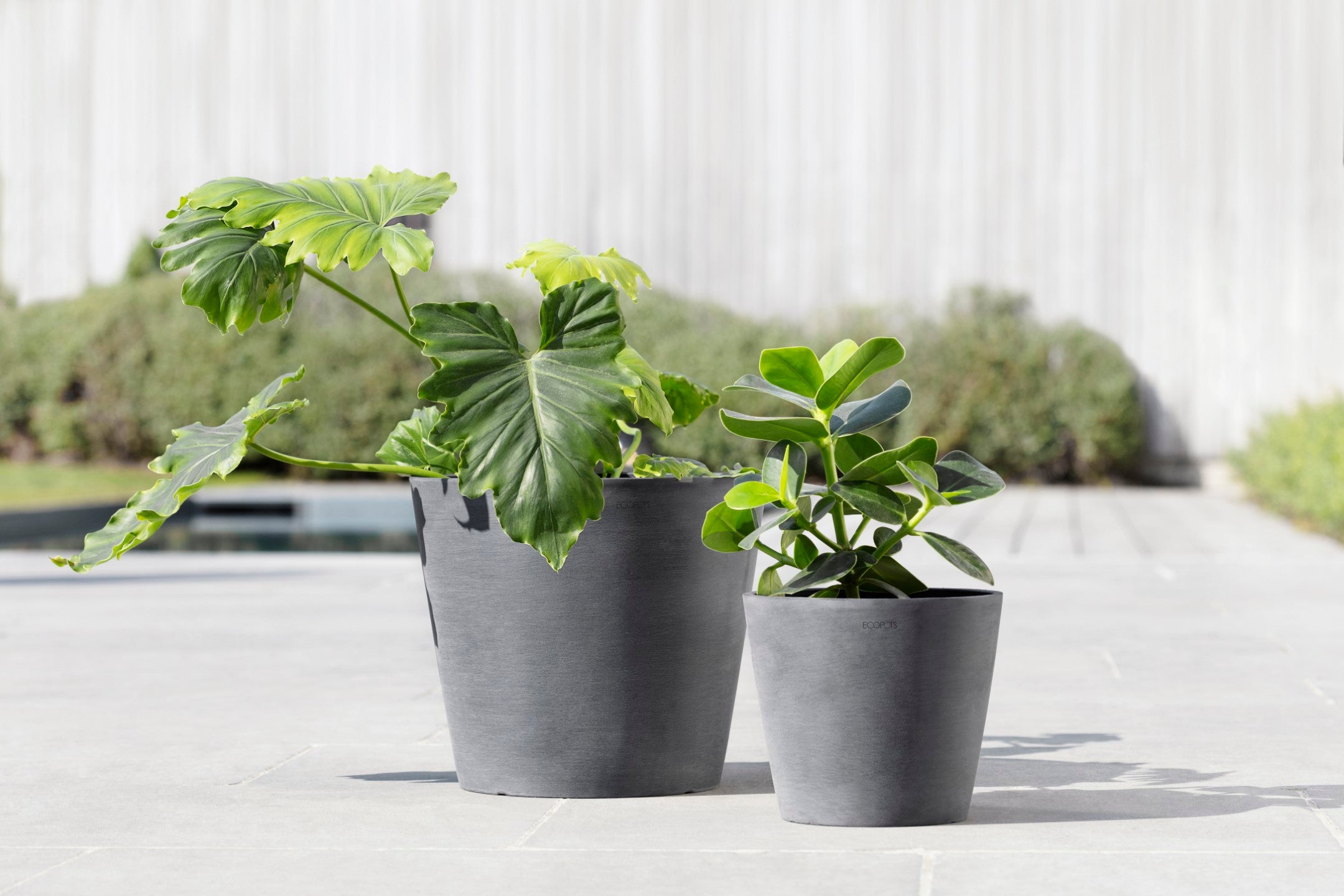 Ecopots Amsterdam Durable Modern Round In/Outdoor Recycled-Based Composite Flower Pot Planter