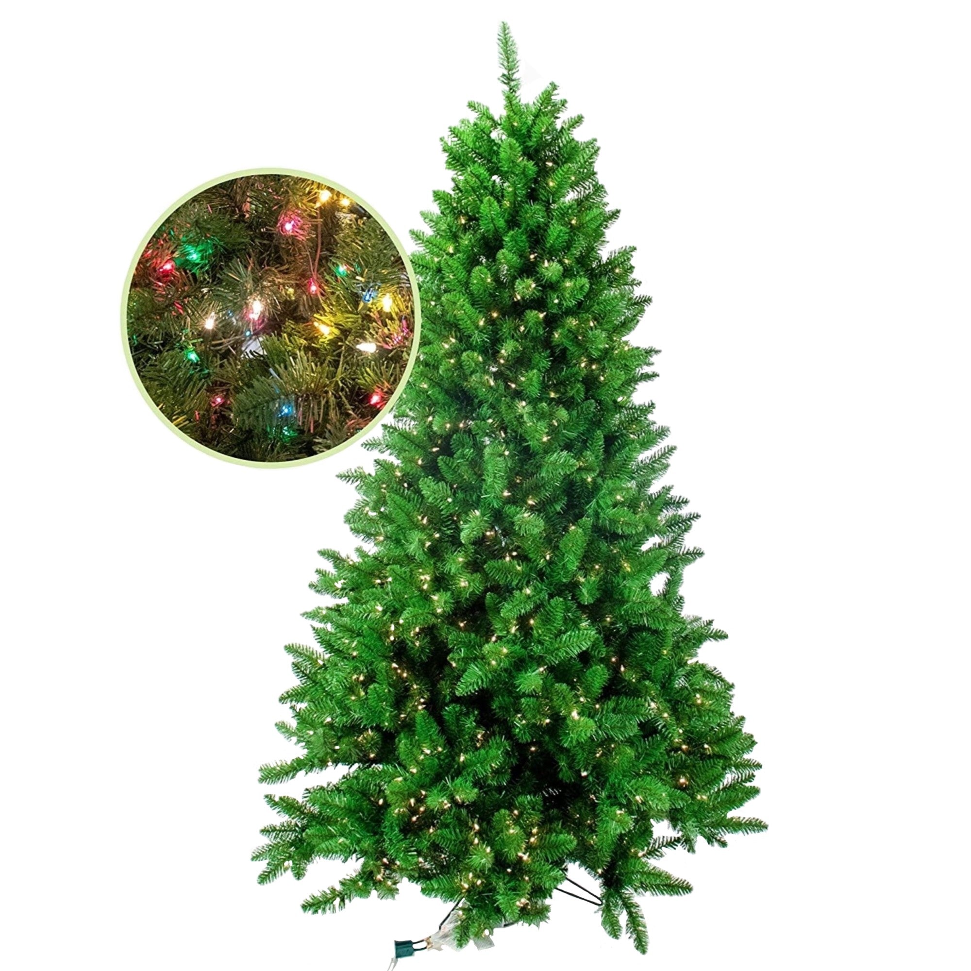 Garden Elements Artificial Pre-Lit Penn Spruce Christmas Tree, 1532 Tips, 1200 Multi-Colored Lights, 7.5 ft