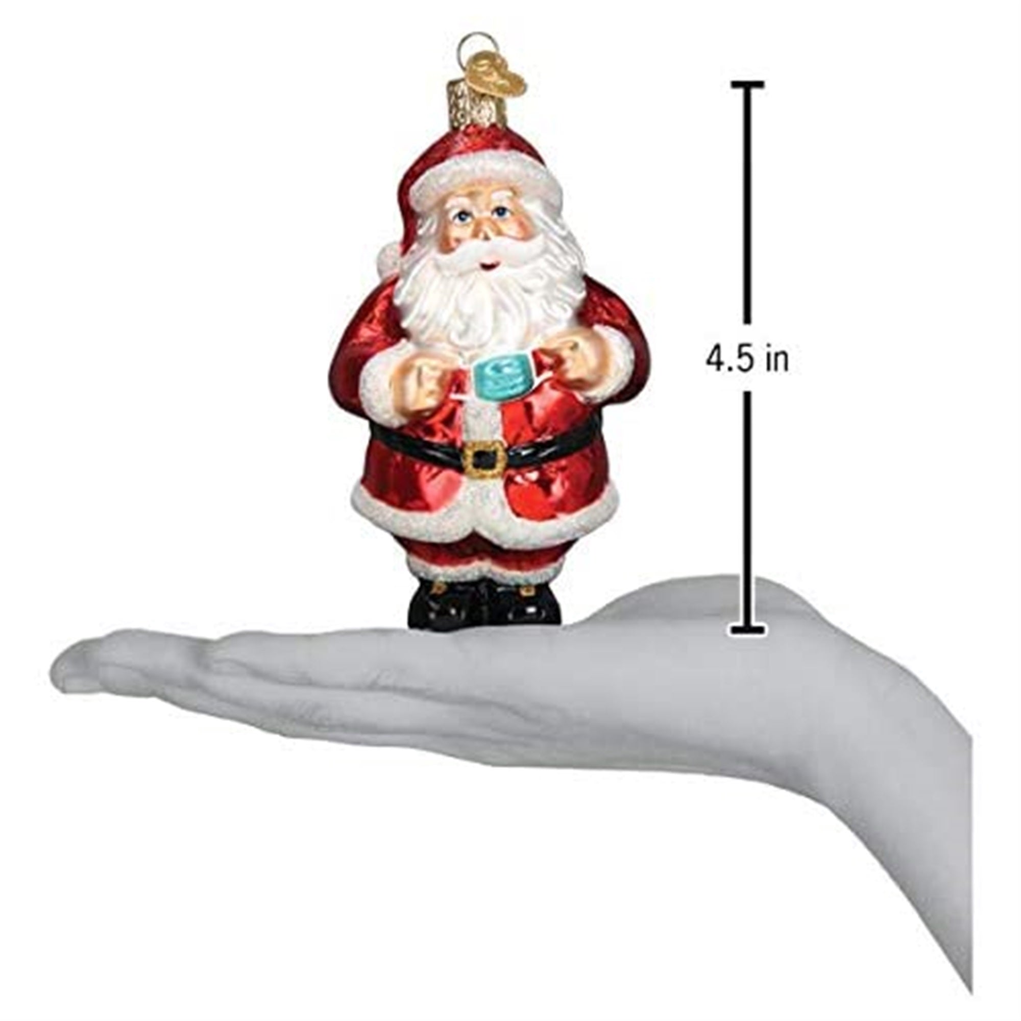 Old World Christmas Blown Glass Ornament for Christmas Tree, Santa Revealed