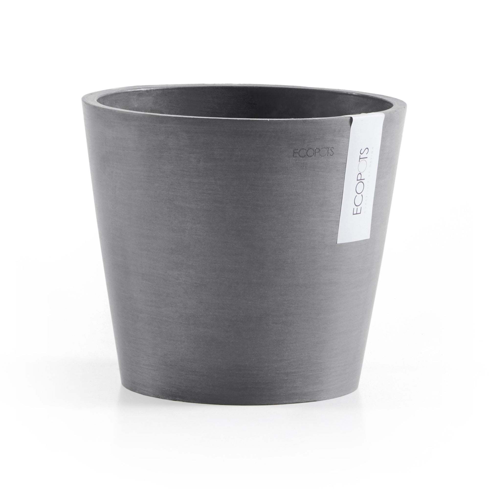 Ecopots Amsterdam Mini Durable Modern Round Recycled-Based Composite Flower Pot Planter