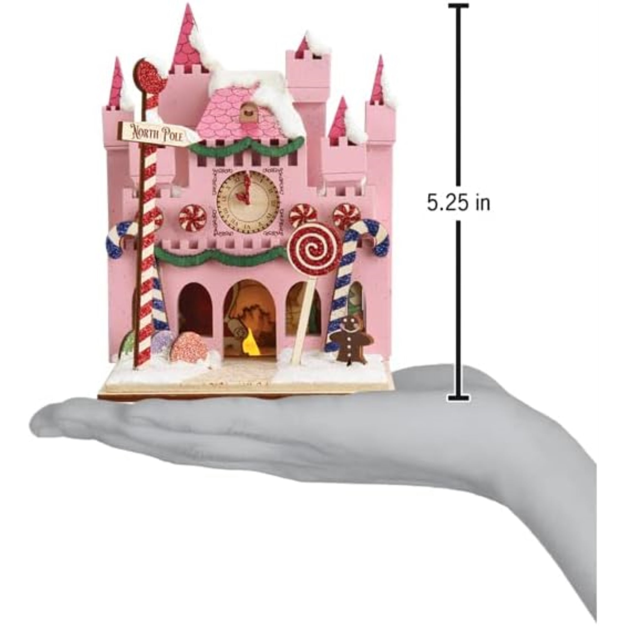 Old World Christmas Ginger Cottage Wooden Ornament for Christmas Tree, Santa's Magic Castle