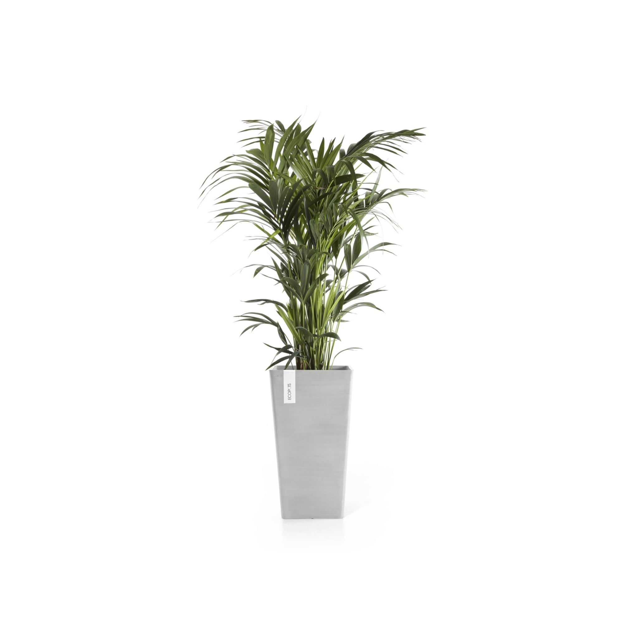 Ecopots Rotterdam Mid High Durable Modern Square Indoor/Outdoor Recycled-Based Composite Flower Planter