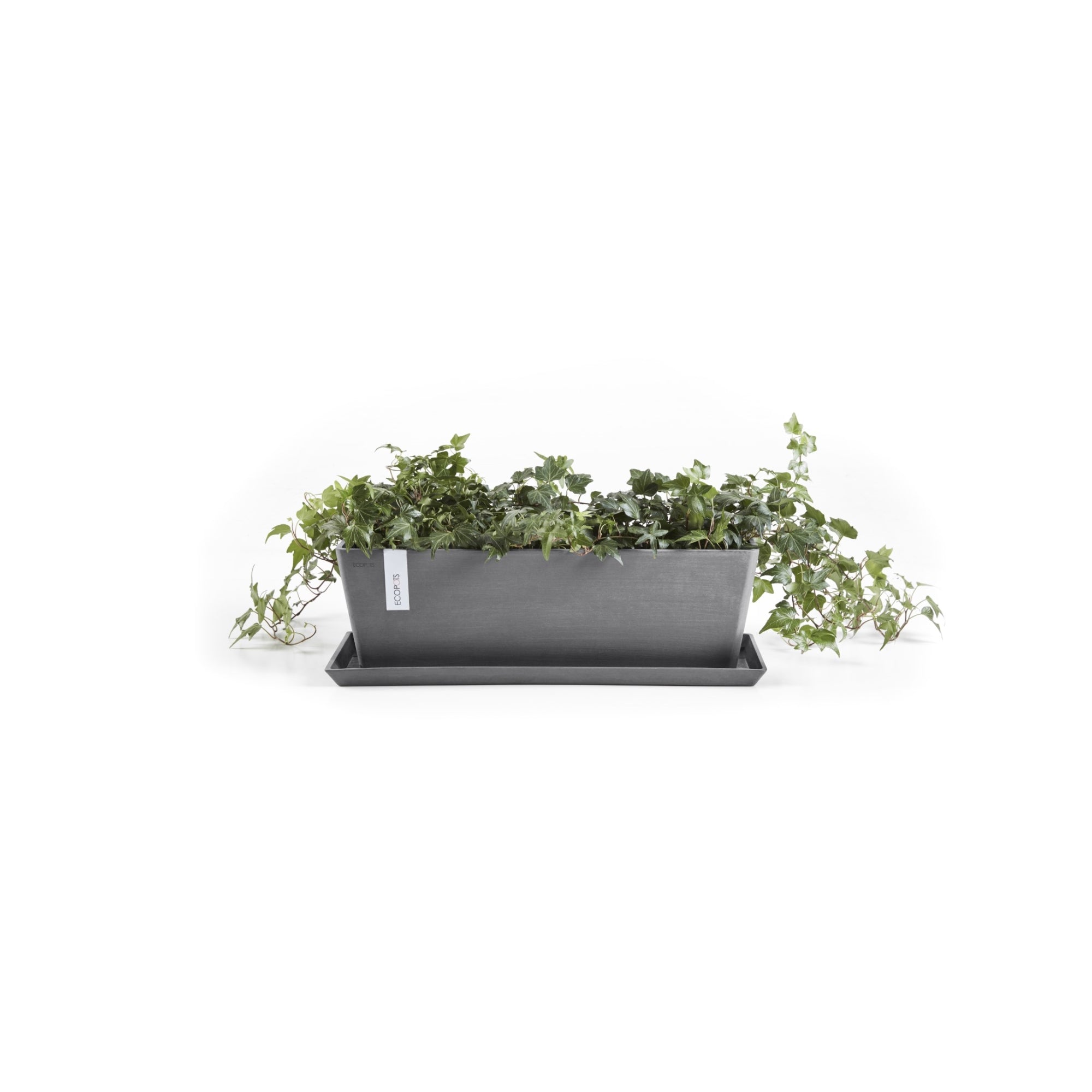 Ecopots Bruges Durable Modern Rectangular Indoor/Outdoor Recycled-Based Composite Flower Pot Planter