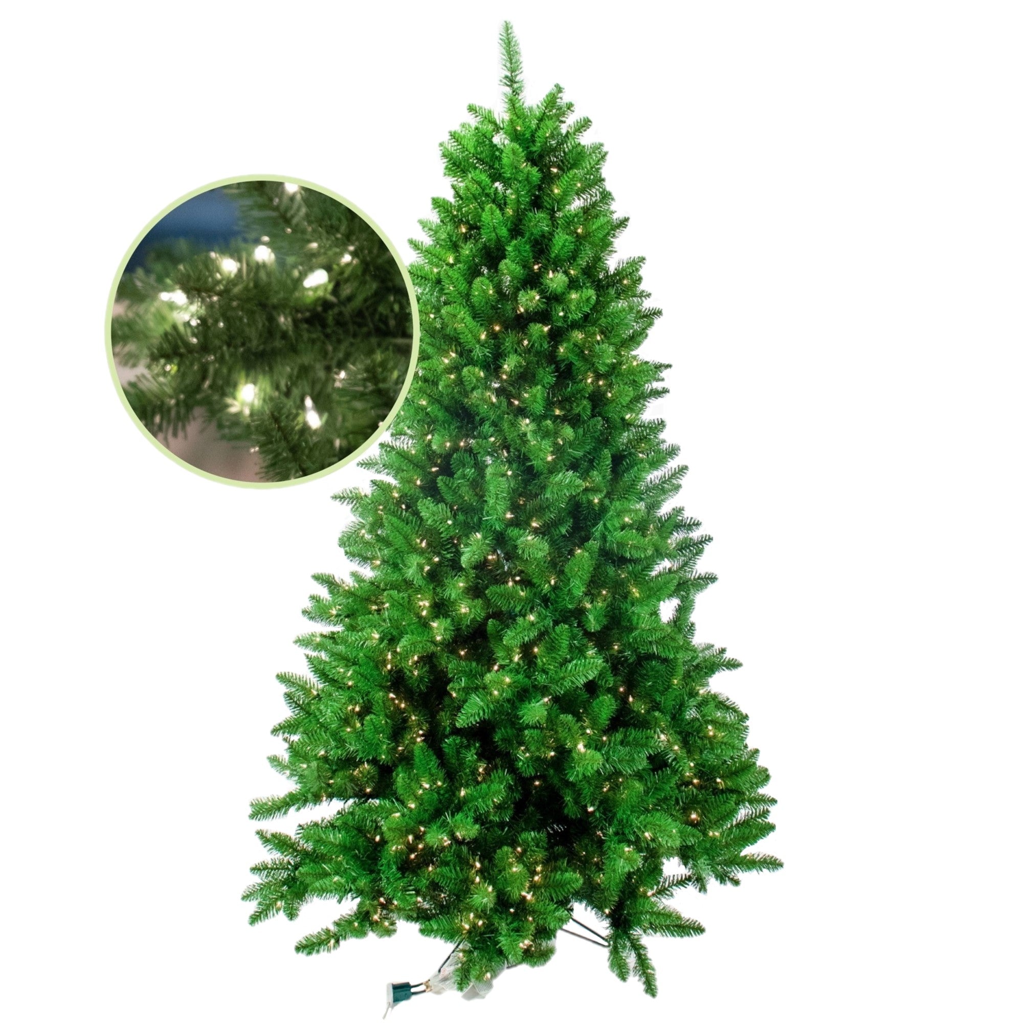 Garden Elements Pre-Lit Artificial Pennsylvania Spruce Christmas Tree, 1532 Tips, 1200 Clear Lights, 7.5 ft