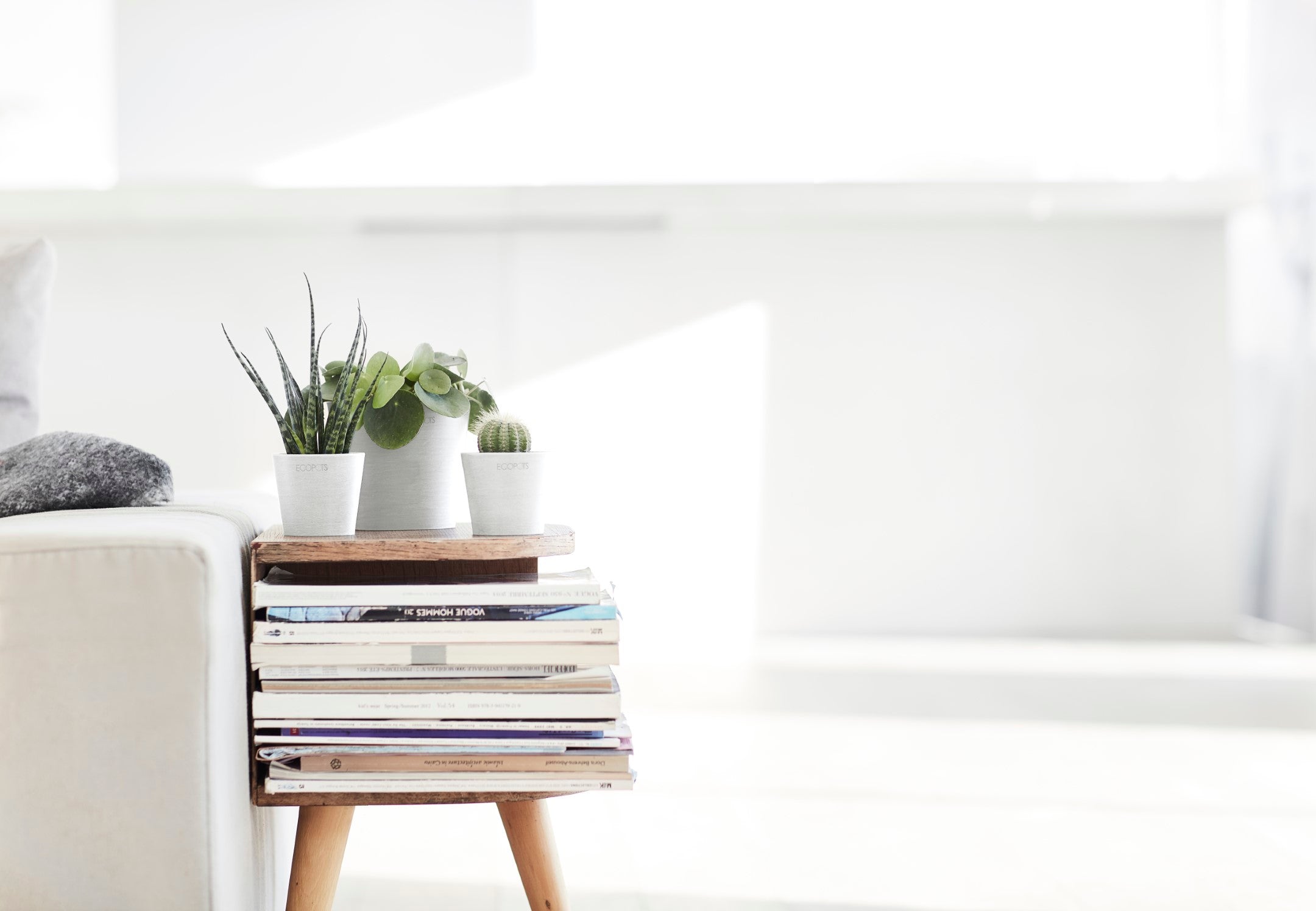 Ecopots Amsterdam Mini Durable Modern Round Recycled-Based Composite Flower Pot Planter