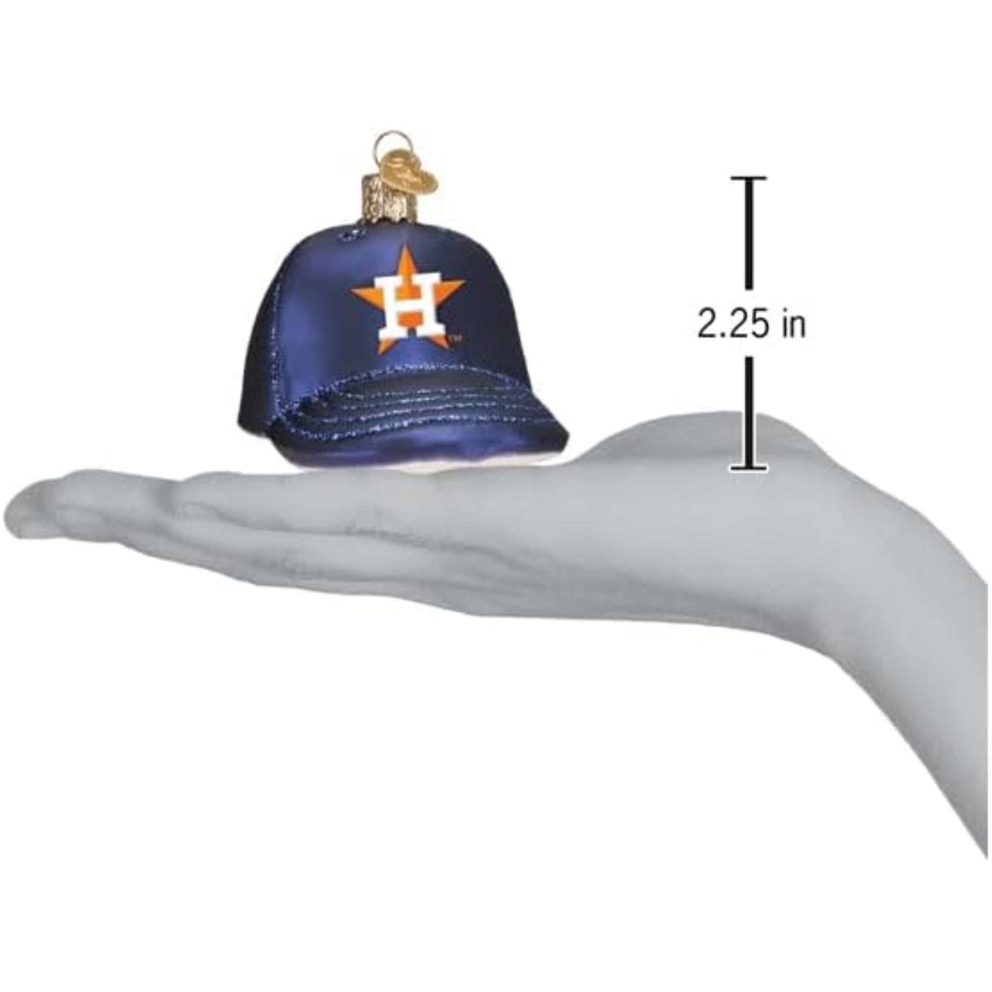 Old World Christmas Blown Glass Ornament for Christmas Tree, Houston Astros Baseball Cap (with OWC Gift Box)