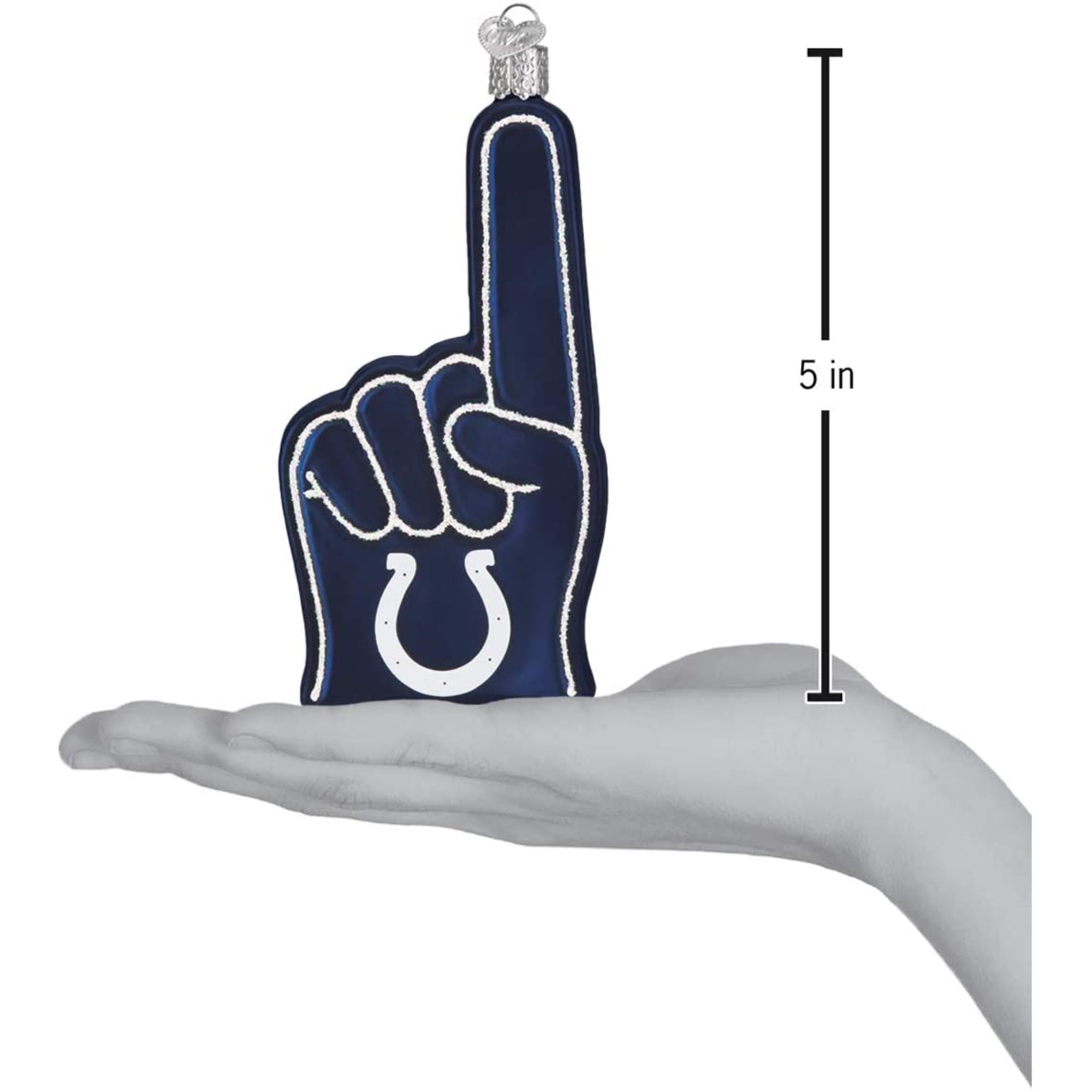 Old World Christmas Blown Glass Ornament for Christmas Tree, Indianapolis Colts Foam Finger