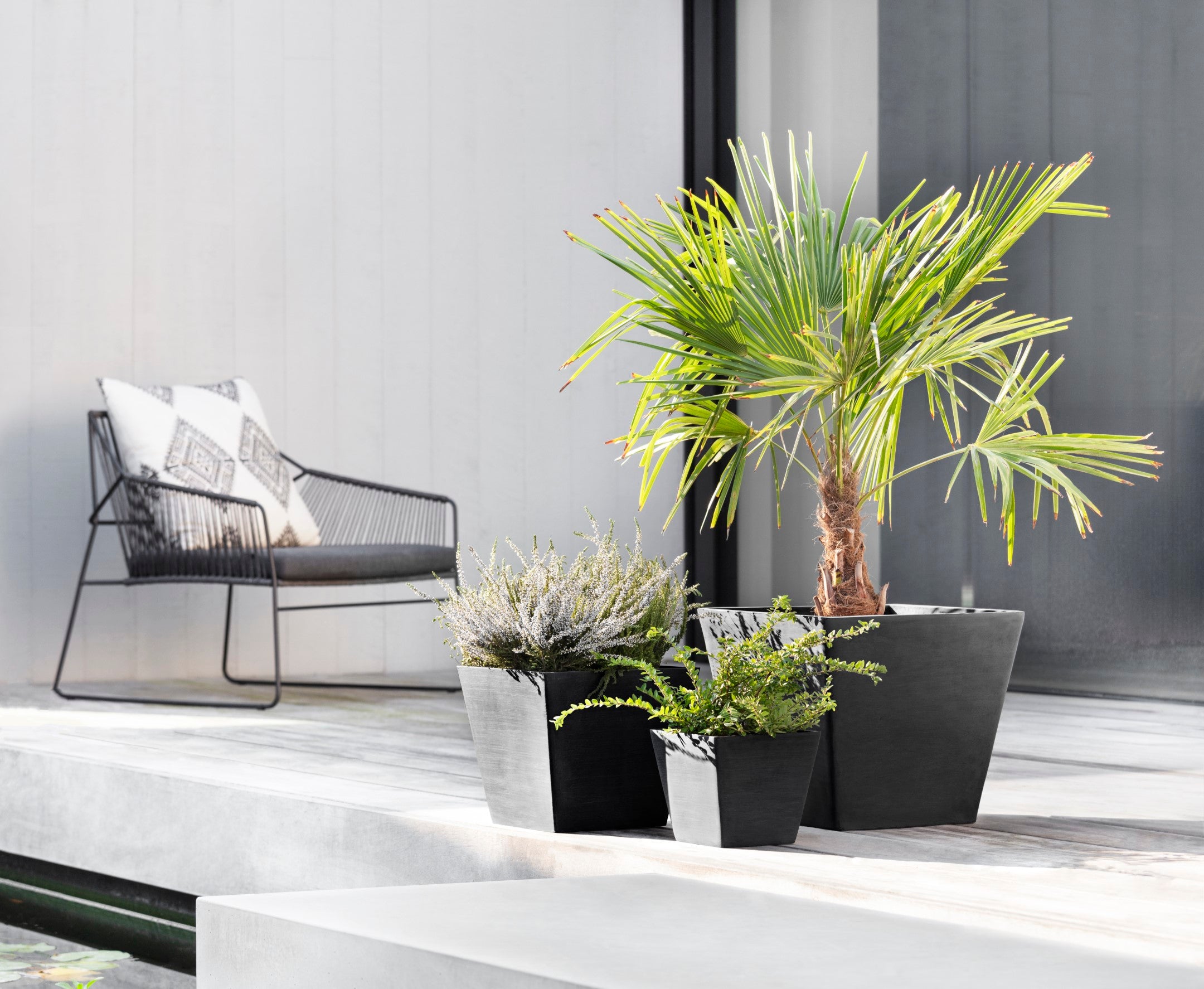 Ecopots Rotterdam Durable Modern Square Indoor/Outdoor Recycled-Based Composite Flower Planter