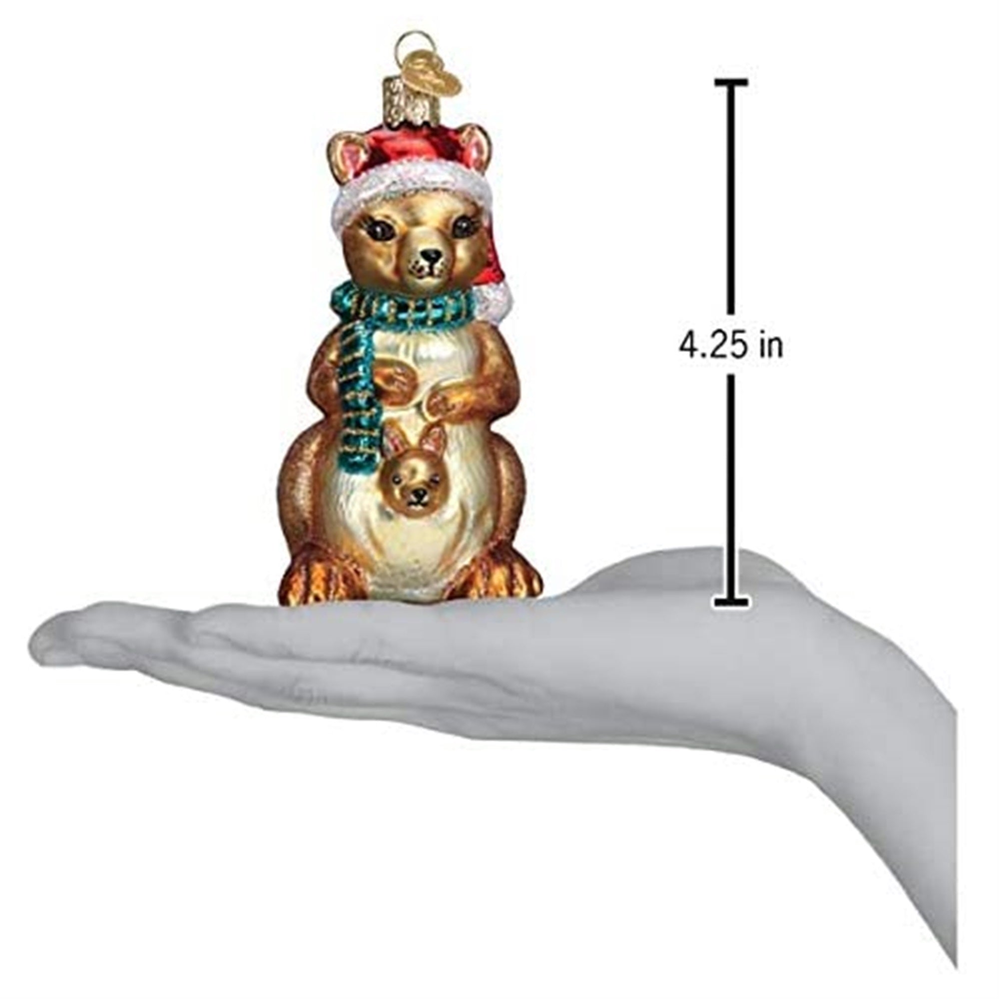 Old World Christmas Blown Glass Ornament for Christmas Tree, Christmas Kangaroo