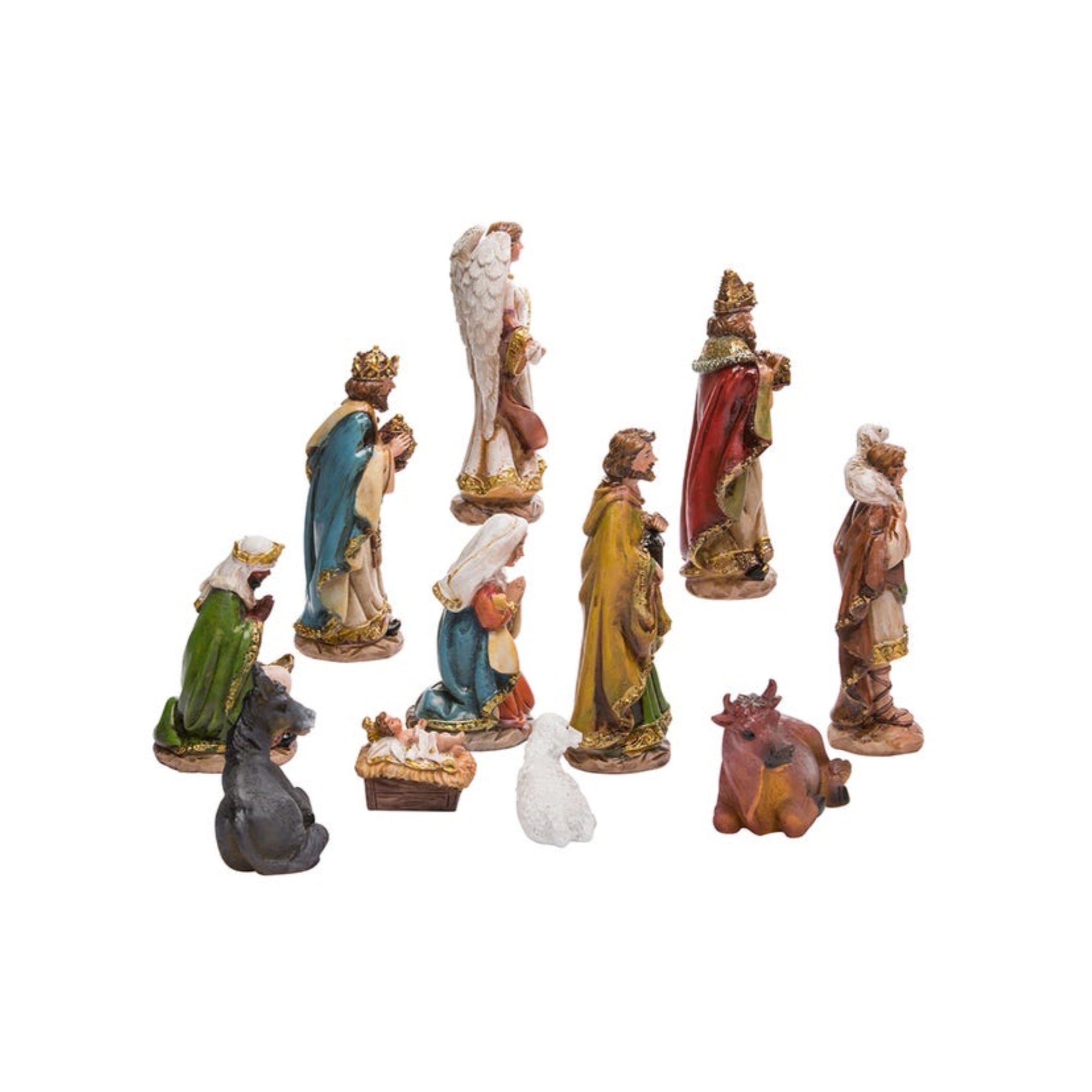 Kurt Adler Resin Christmas Nativity Set, 11 Pieces