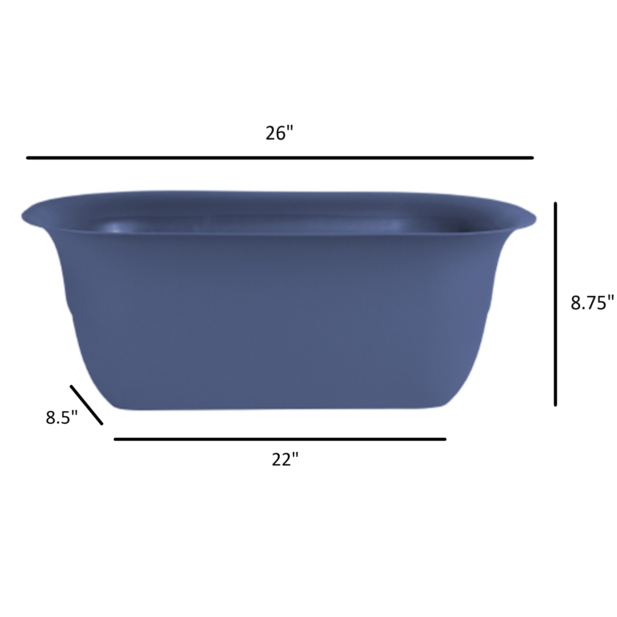 Bloem Modica Rail Planter, 24-inches