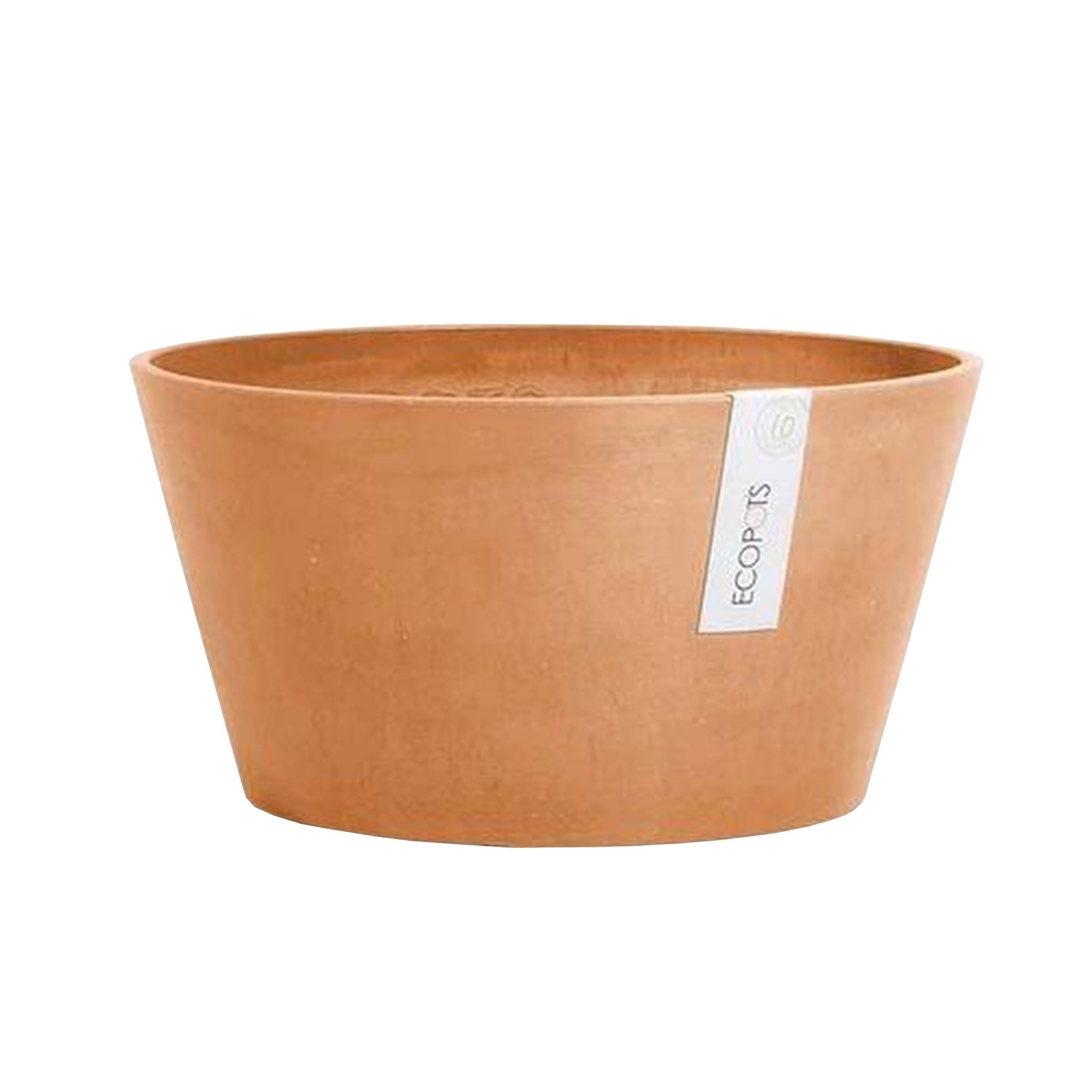 Ecopots Frankfurt Durable Modern Round Indoor/Outdoor Recycled-Based Composite Flower Pot Planter, 12"