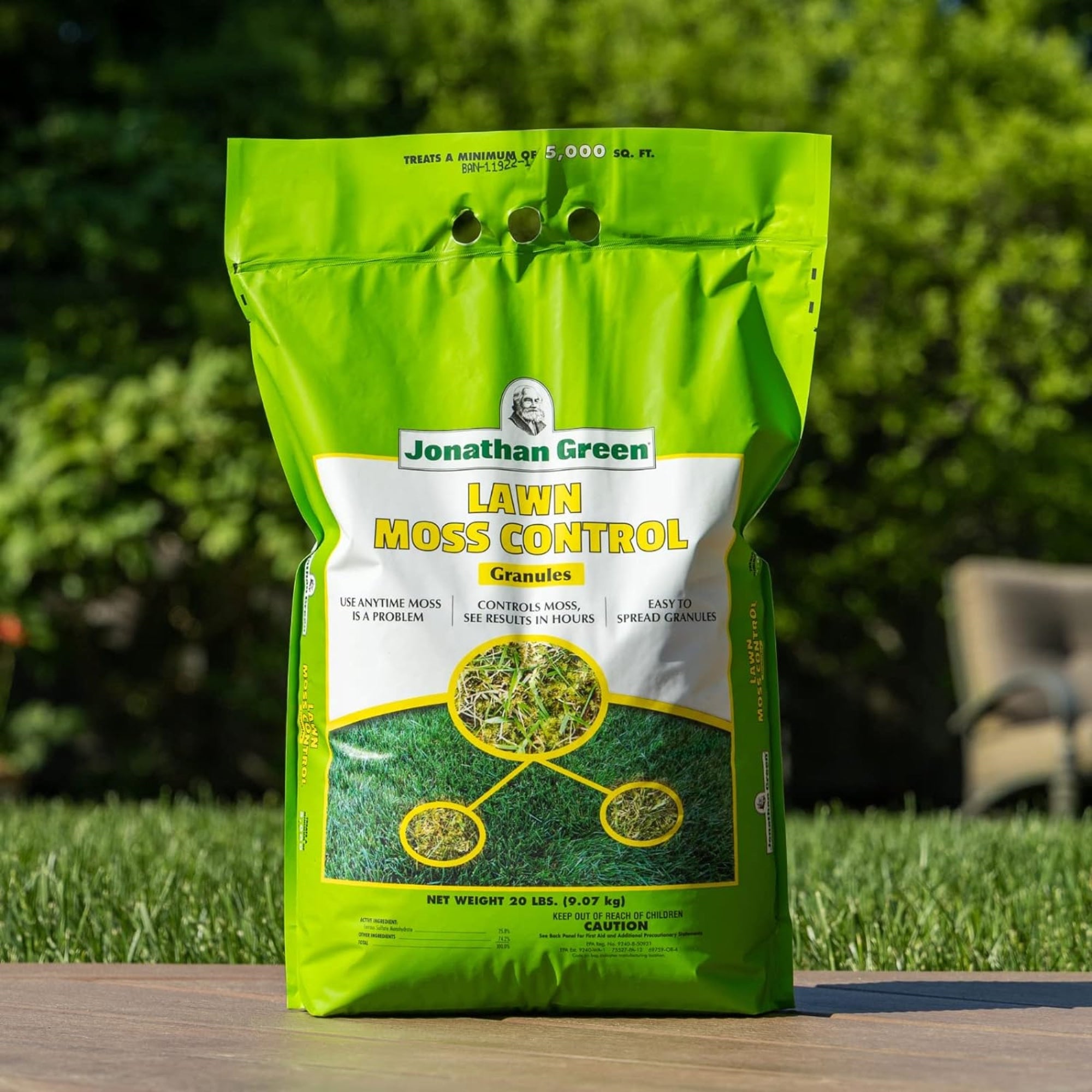 Jonathan Green Lawn Moss Control, 5M (5,000 sq ft Coverage) 20lb