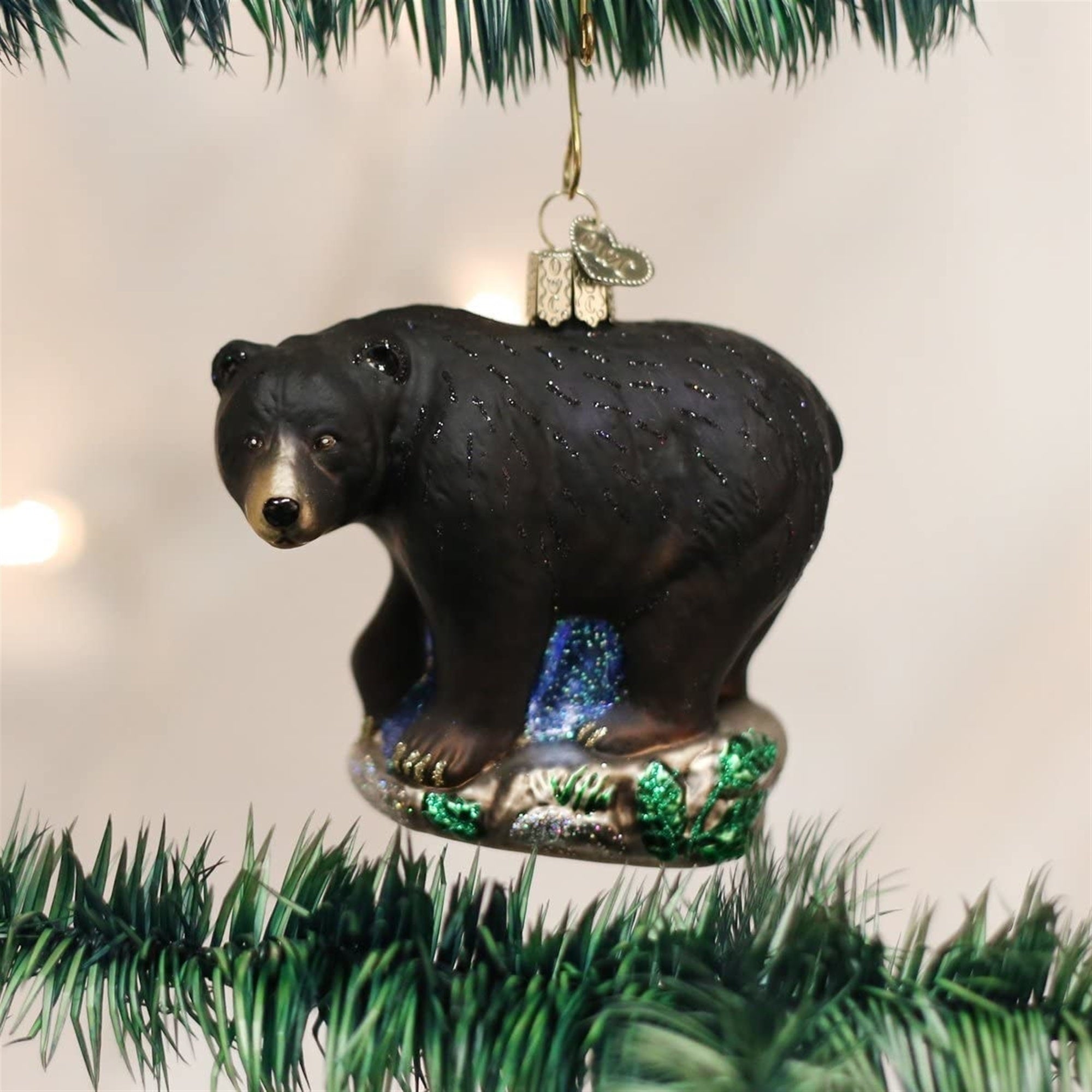 Old World Christmas Black Bear Glass Blown Ornament
