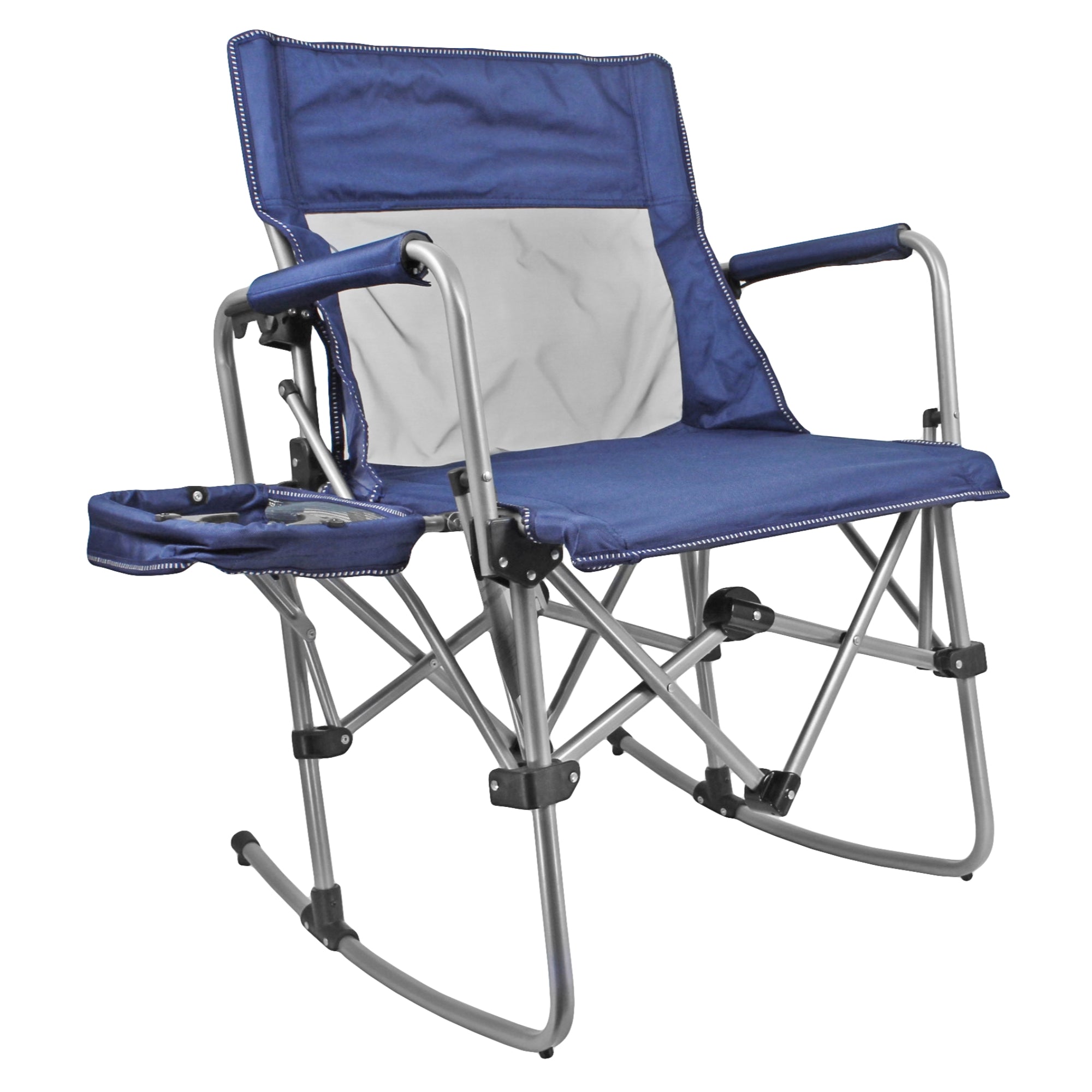 Zenithen Limited Navy/Grey Rocking Director Folding Chair with Side Table
