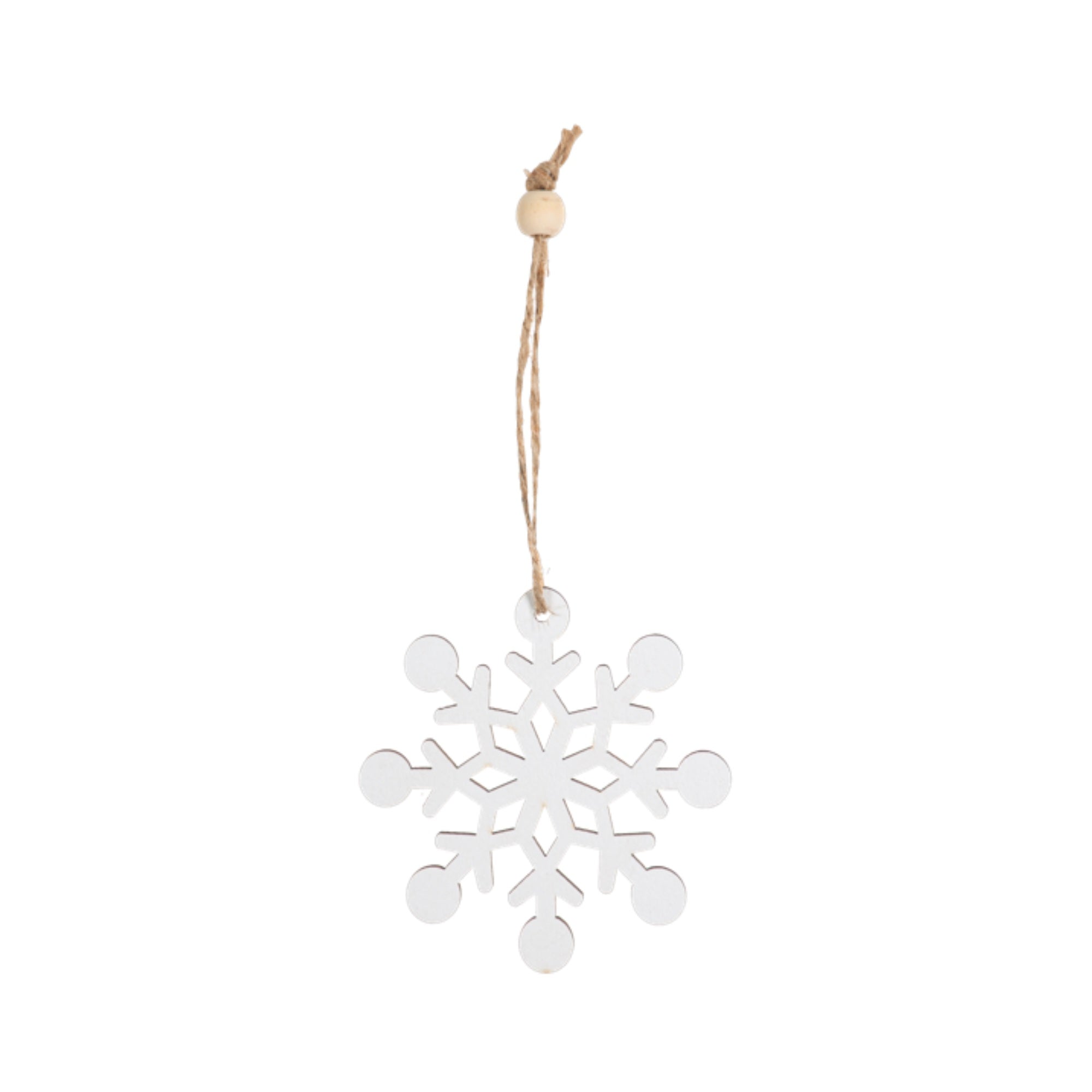 Ganz Natural Wooden Snowflake Ornament Boxed Set, 9-Piece Set, Assorted Styles, White