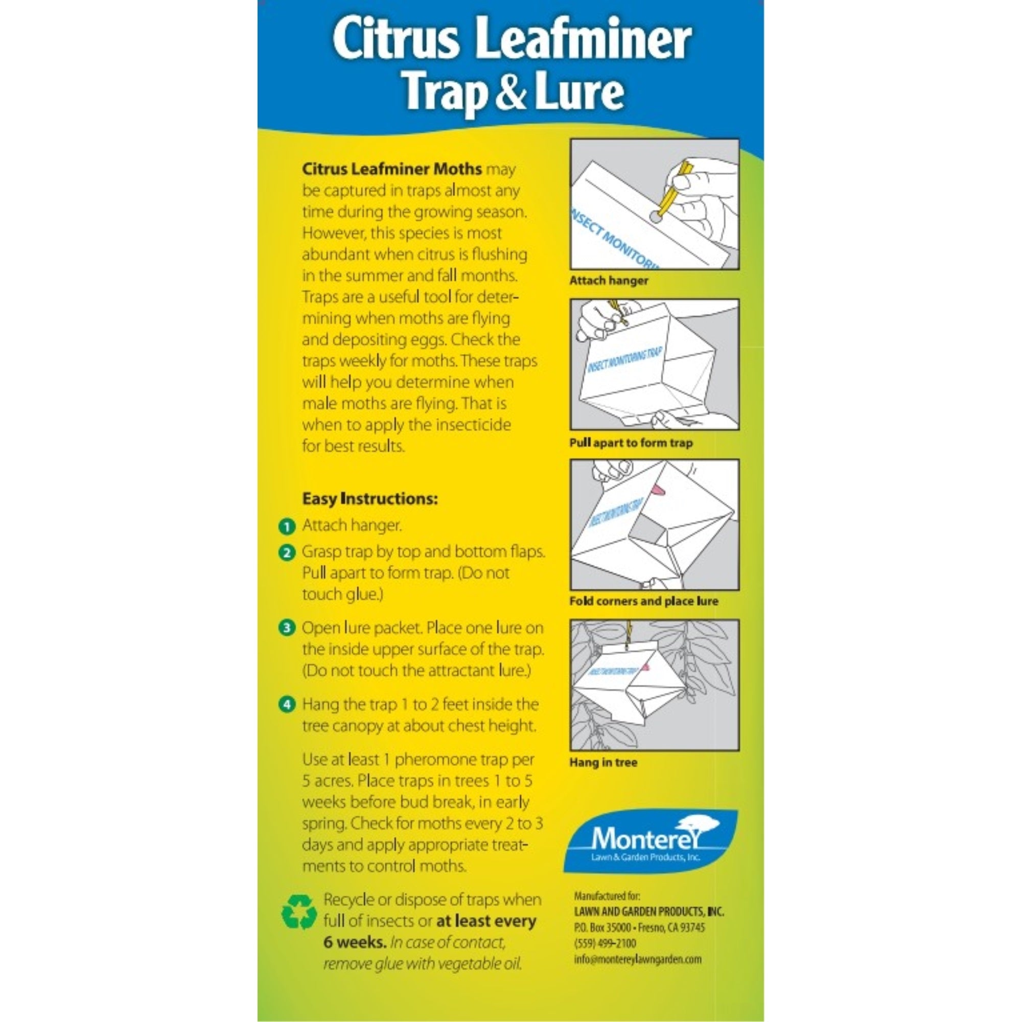 Monterey Citrus Leafminer Insecticide, 2 Traps and 2 Lures