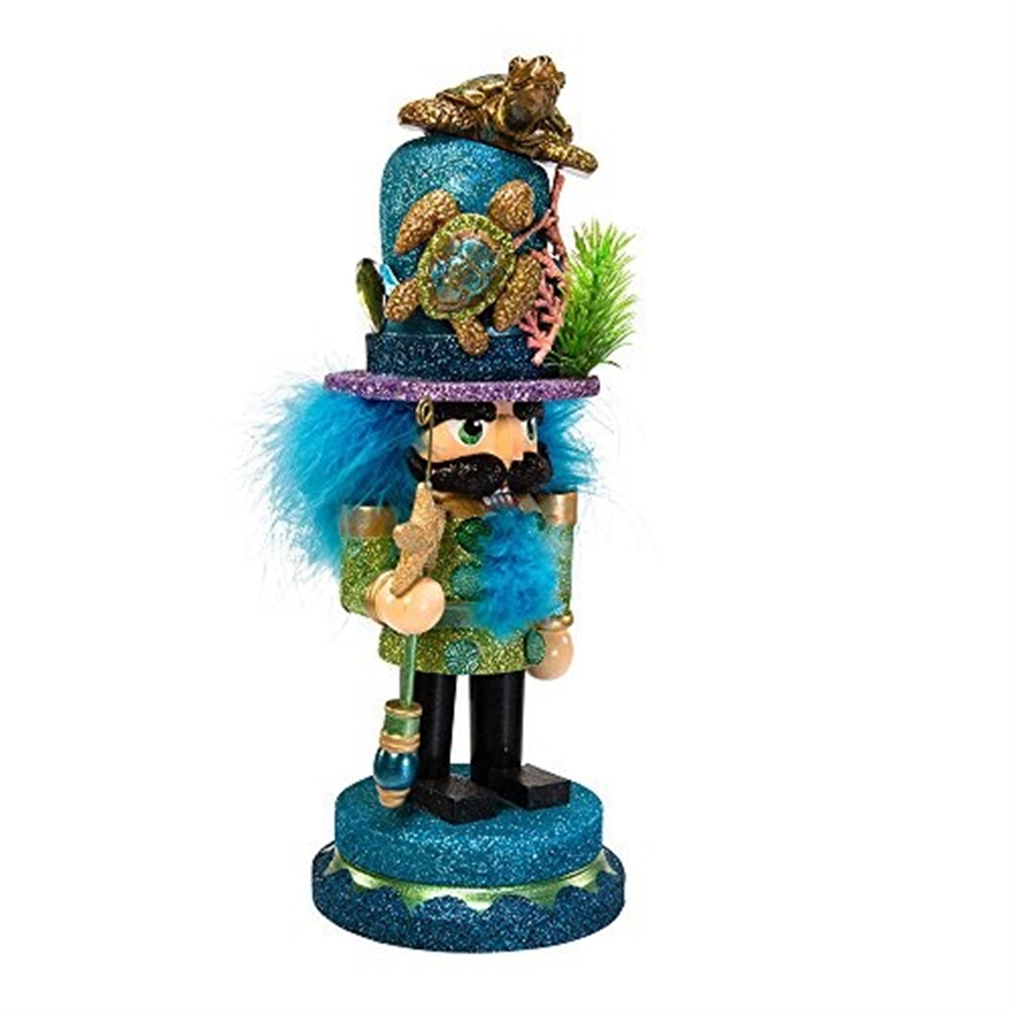 Kurt Adler Hollywood Nutcracker with Sea Turtle Hat, 11"