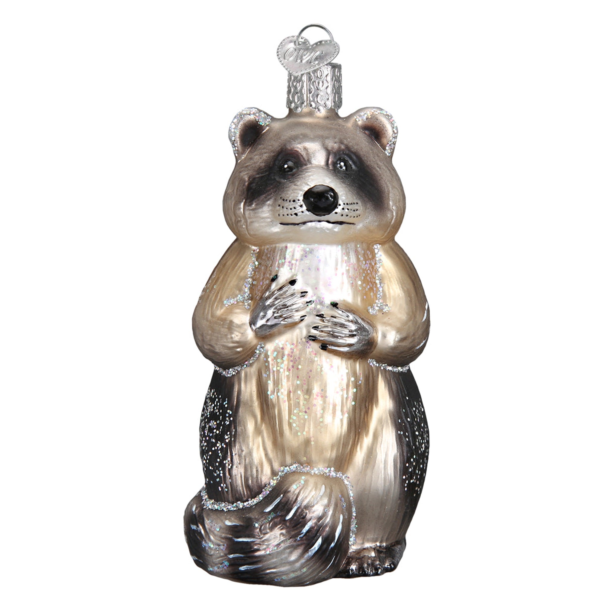 Old World Christmas Blown Glass Christmas Ornament, Racoon