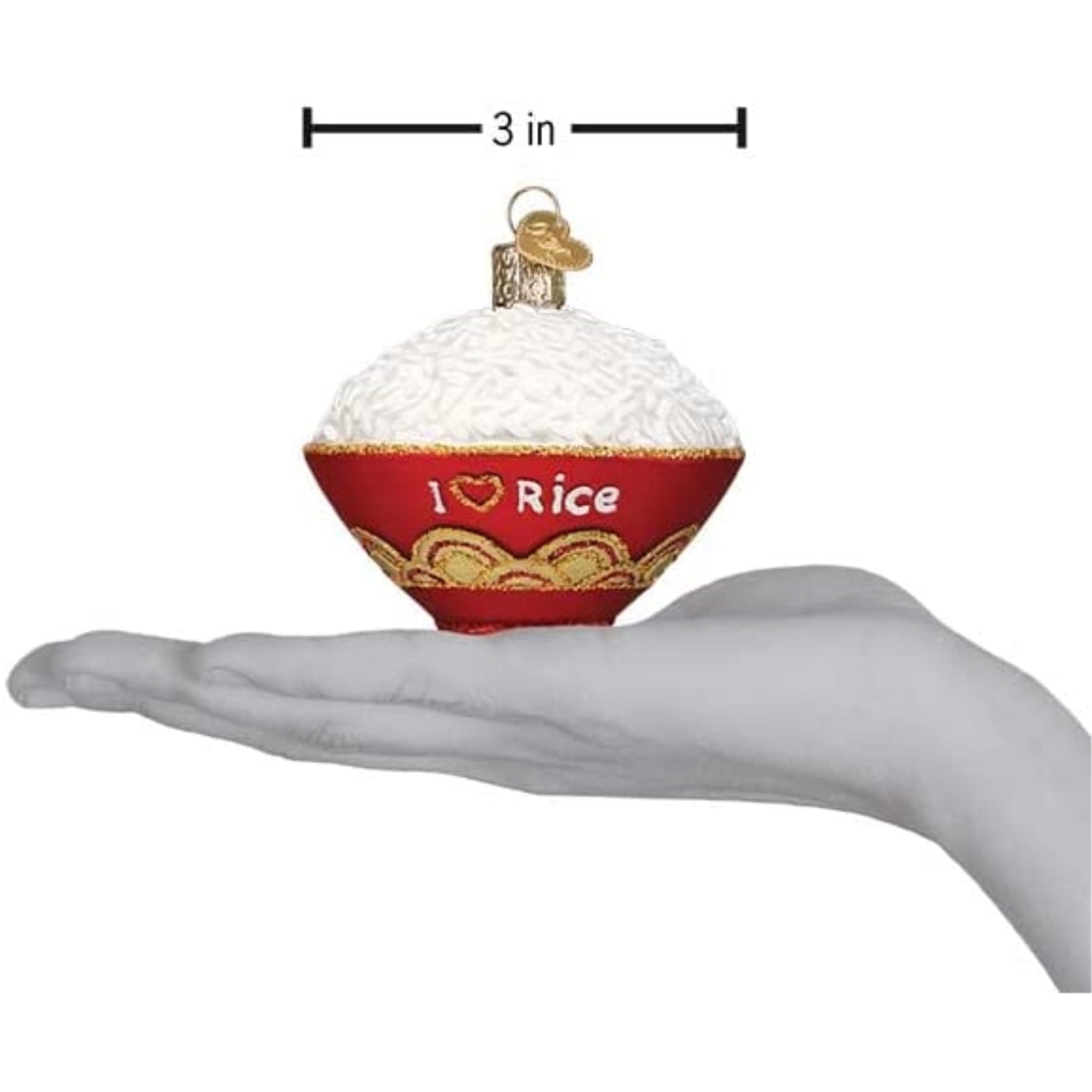 Old World Christmas Glass Blown Tree Ornament, Bowl of Rice