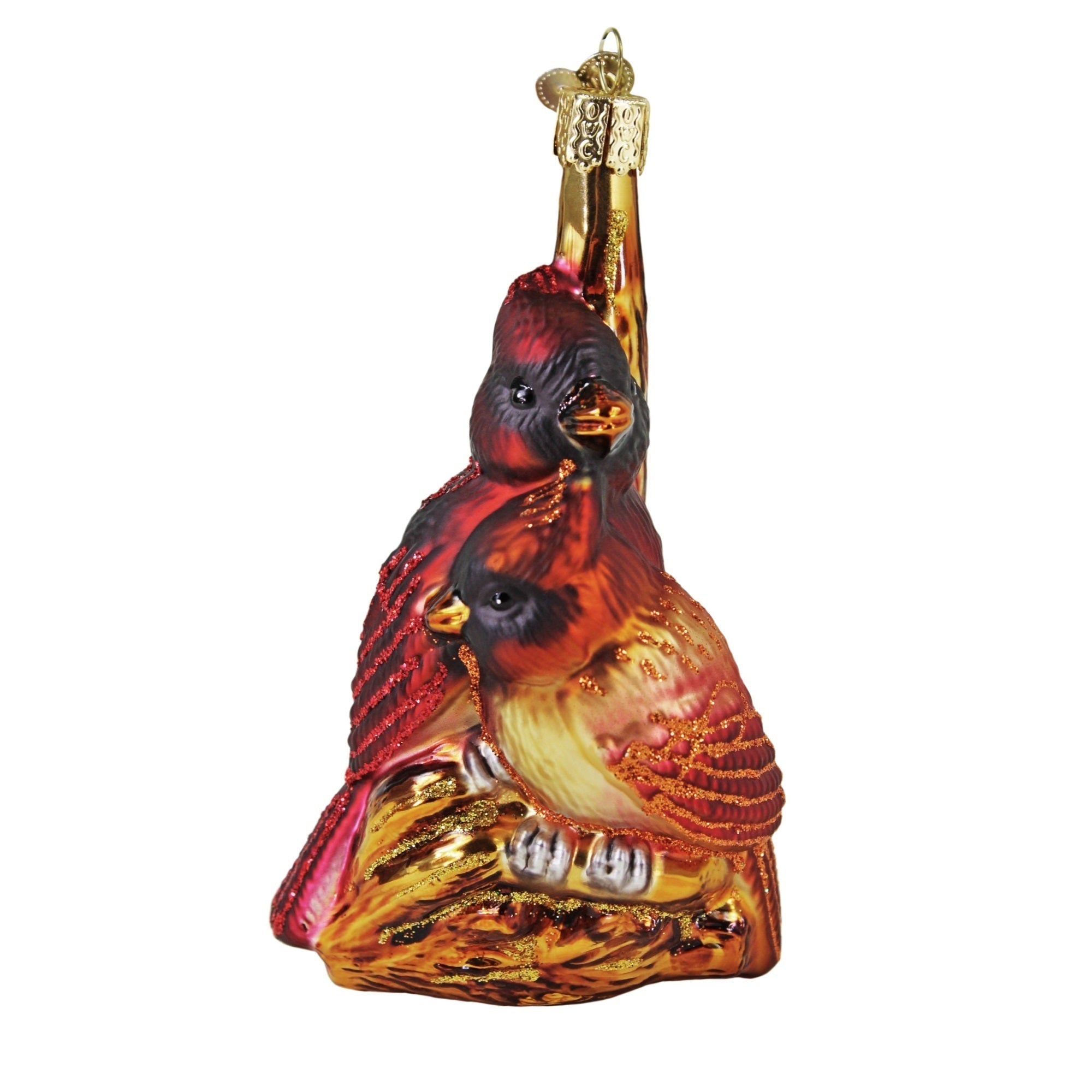 Old World Christmas Glass Blown Ornament, Pair of Cardinals