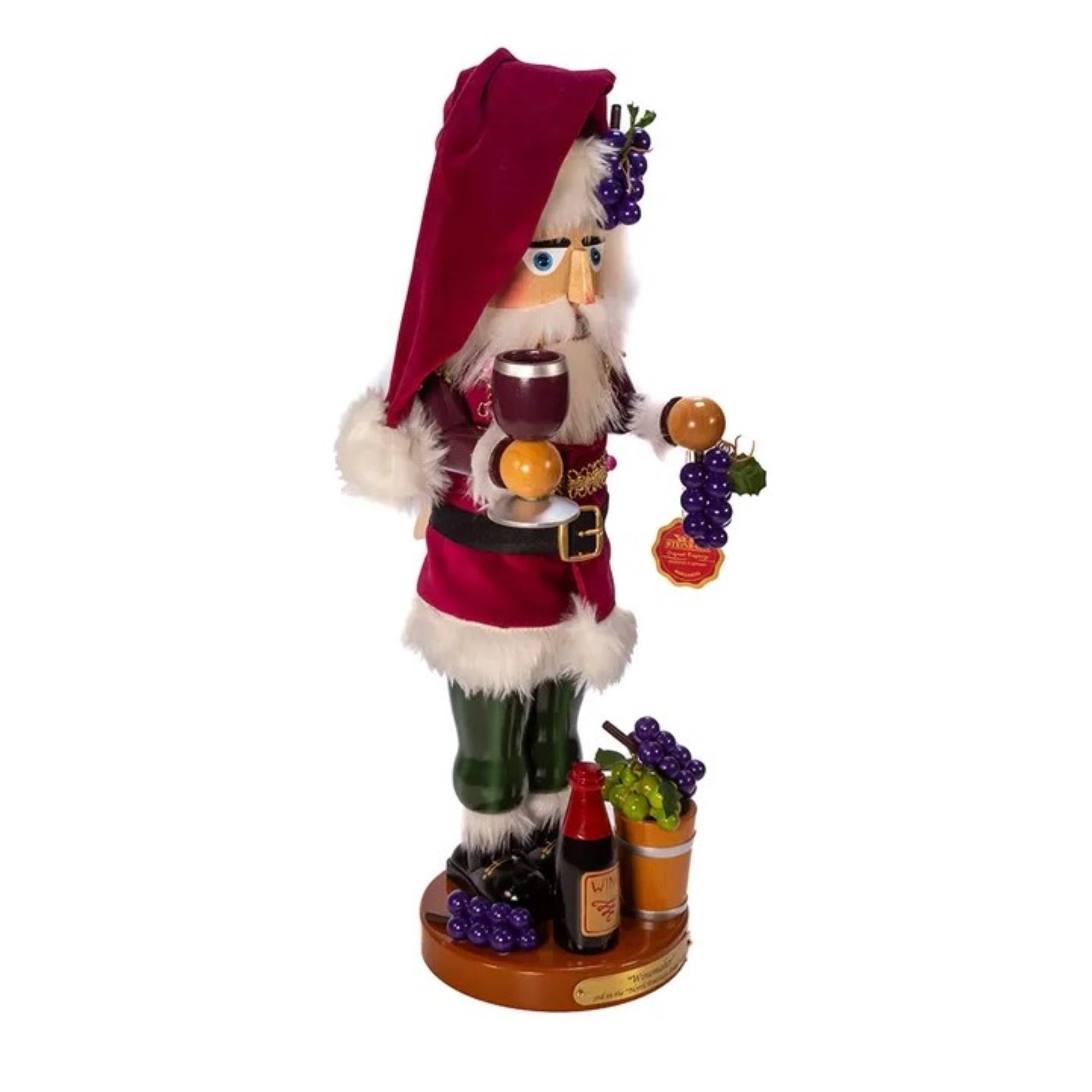 Kurt Adler Hollywood Nutcrackers, The North American Santa Series, 3rd in the Series, Winemaker Nutcracker, 18.25”